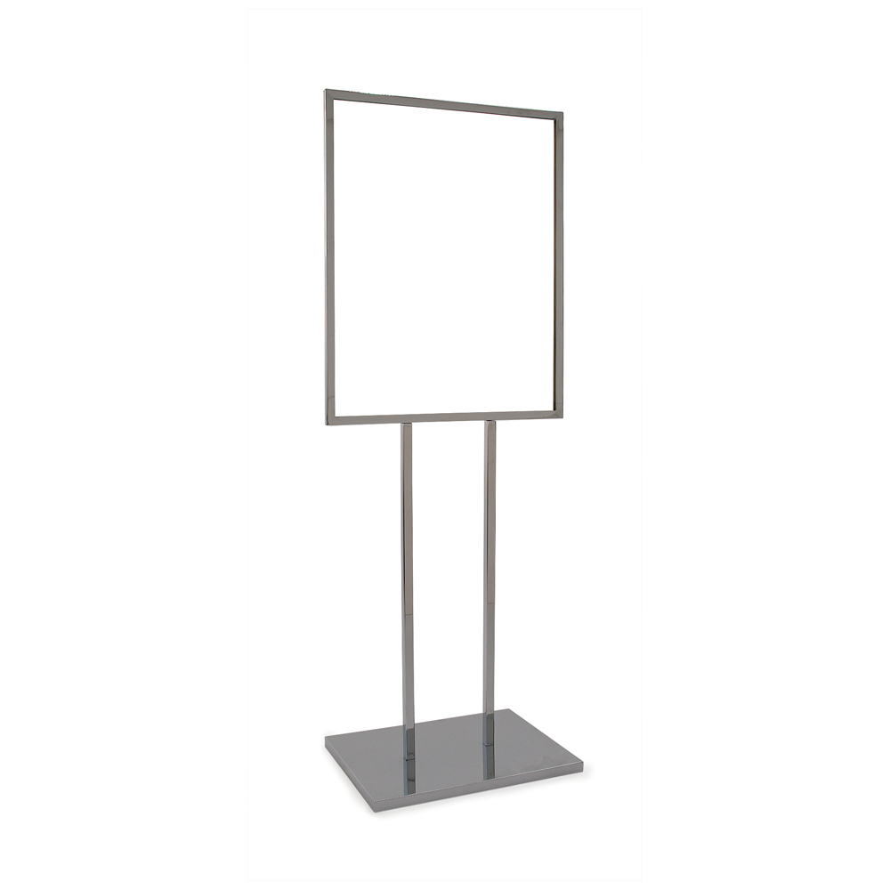 22 x 28 in. Bulletin Sign Holder with Extra-Heavy Raised Base - Chrome