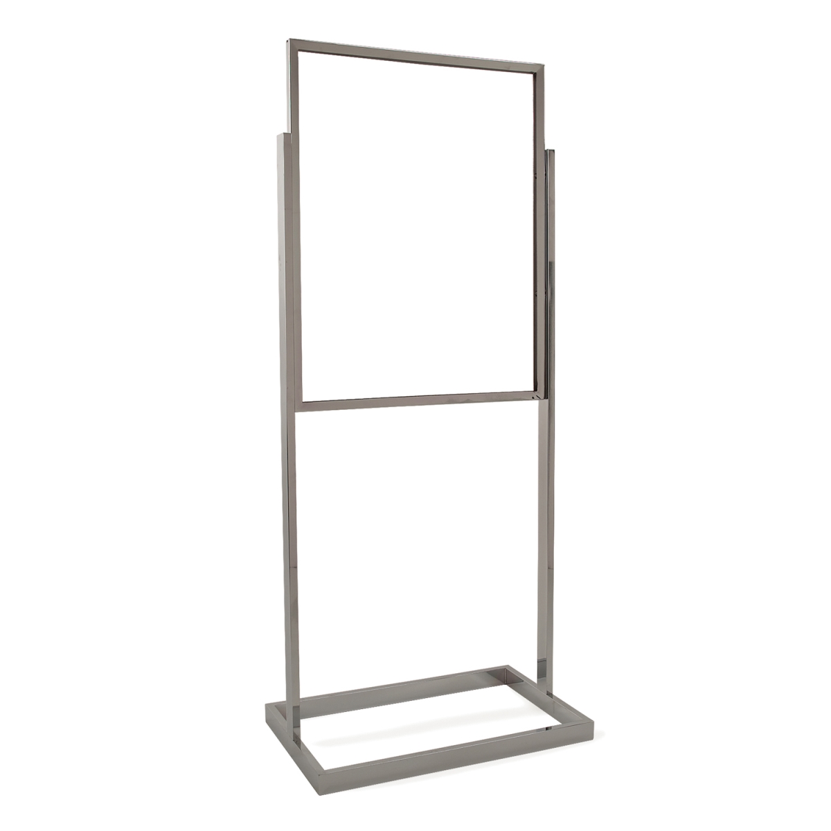 BH30 22 in. x 28 in. Bulletin Sign Holder with Rectangular Tubing Base - Chrome