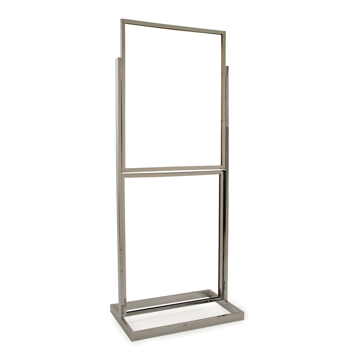 BH55 22 x 28 in. Double Bulletin Sign Holder with Rectangular Tubing Base - Chrome