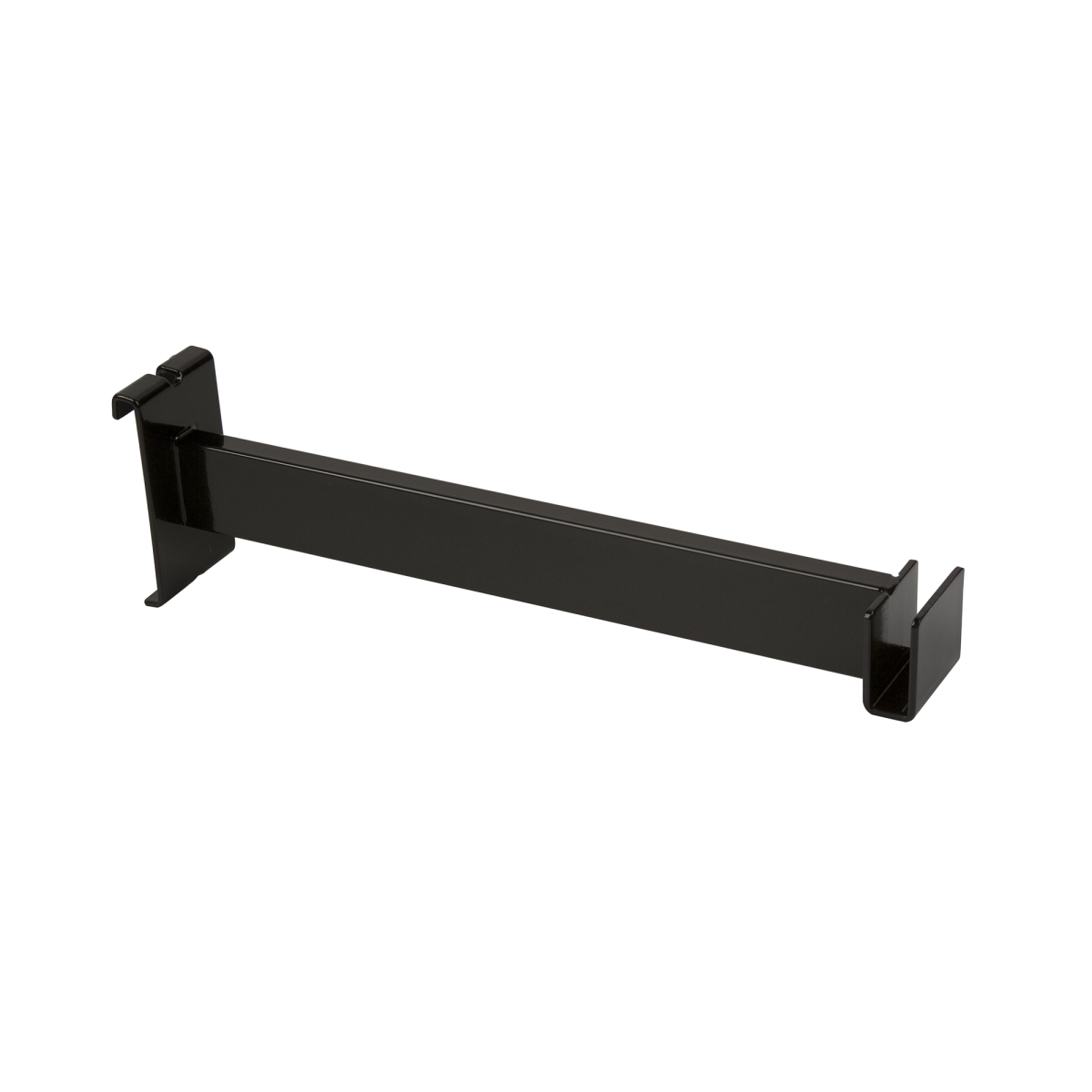 BLK-FB 12 in. Blade Hangrail Bracket to Hold Rectangular Tubing, Black - Semigloss