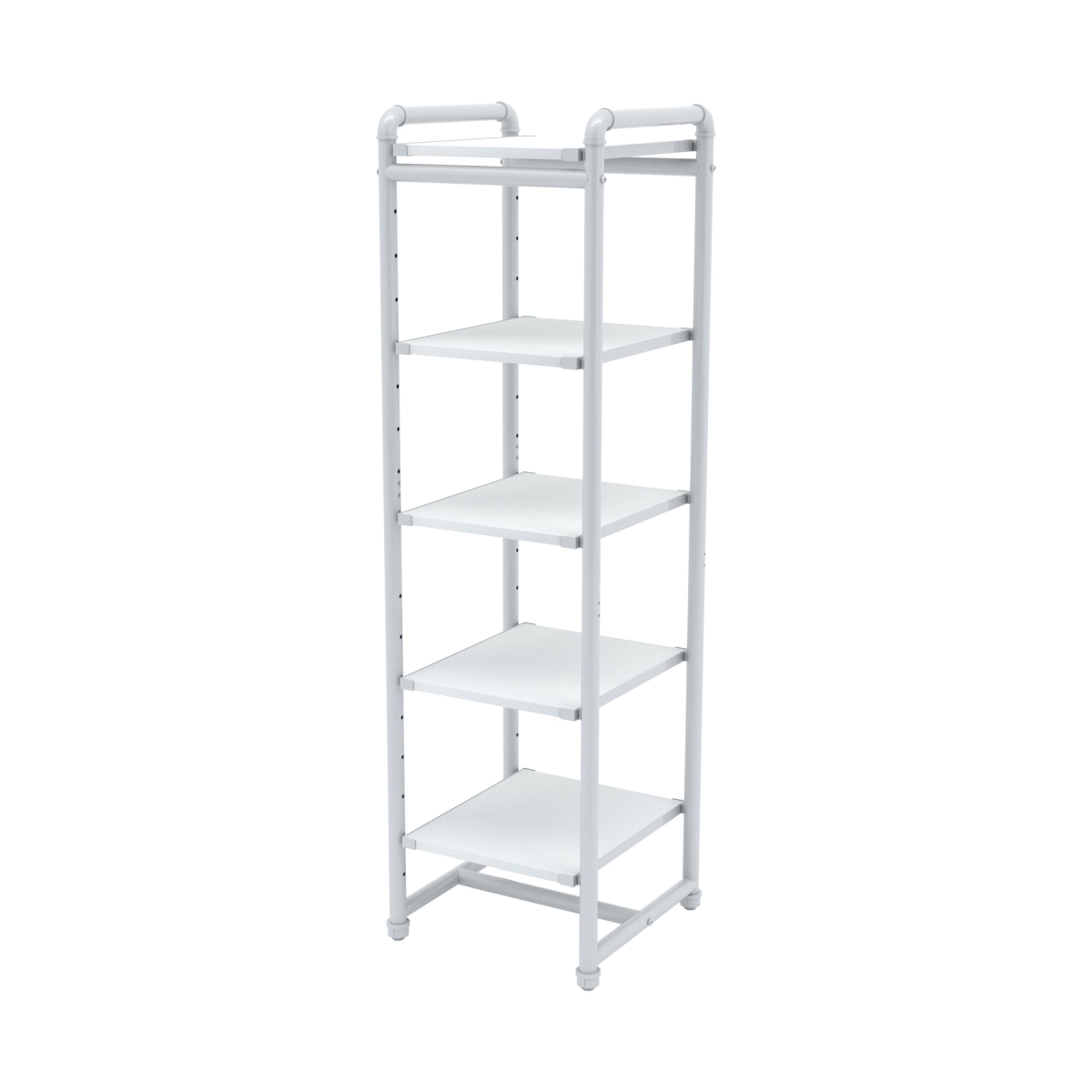 Pipeline Etagere Bookcase, Gloss White Frame & White Shelves