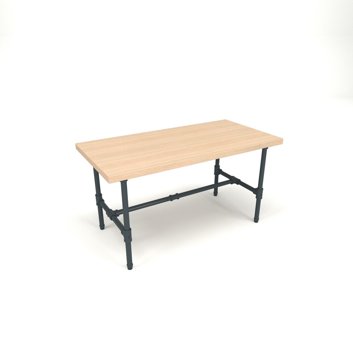 PSNTSGOAKSET Pipeline Small Nesting Table for Grey Frame Plus Raw Oak Table Top