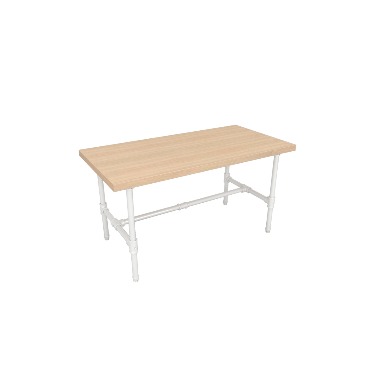 Pipeline Small Nesting Table for White Frame Plus Raw Oak Table Top
