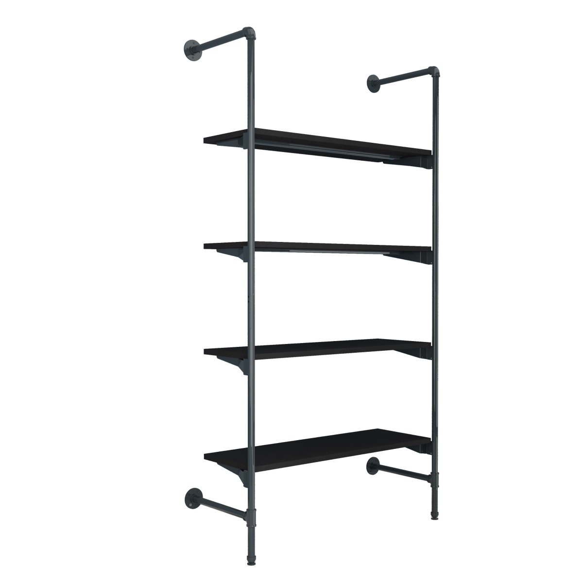 PSORG3BK Pipeline Outrigger Kit with Four Wood Shelves - Anthracite Grey Frame with Black Shelves