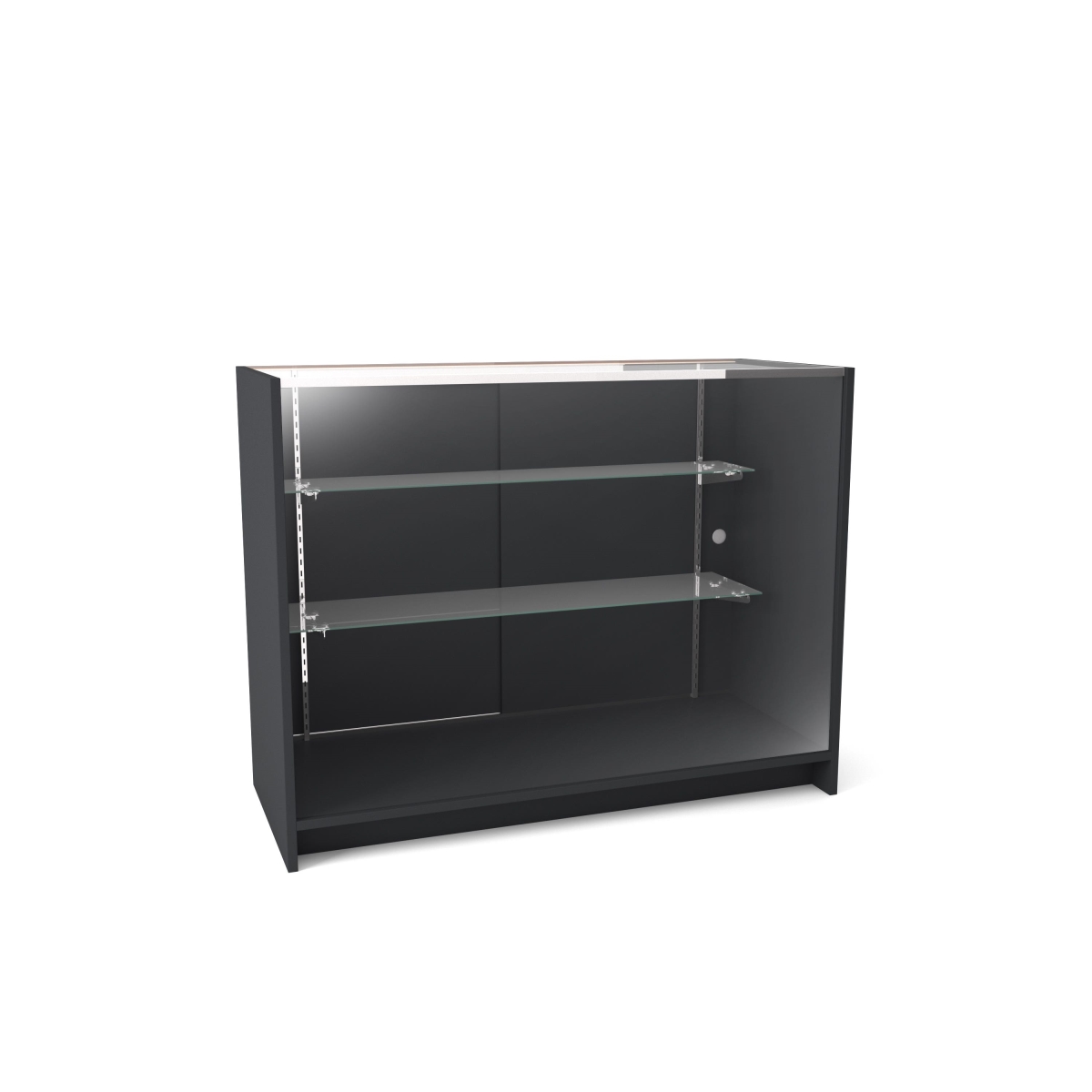 PW-SC482-BK 48 in. Long Extra Vision Showcase Unit - KD - Black