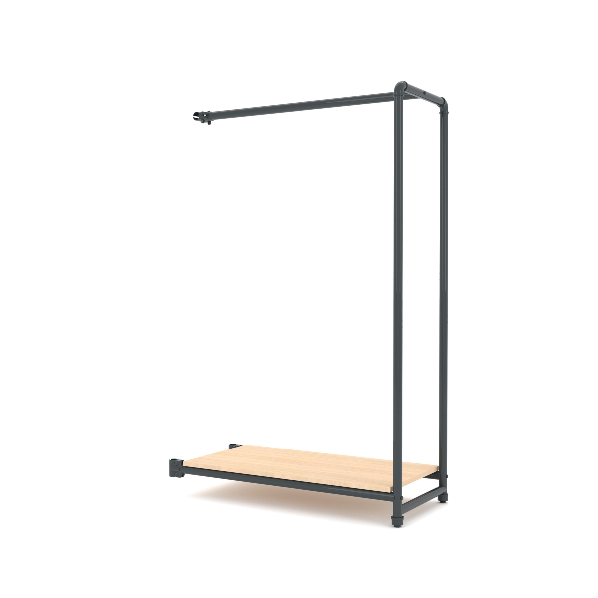 PSETGHRFSOK Pipeline Etagere Add-On Hang Fold Attachment - Anthracite Grey Rack with Raw Oak Wood Grain Shelves