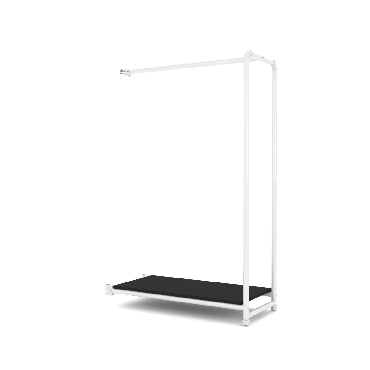 PSETGHRFSWBK Pipeline Etagere Add-On Hang Fold Attachment - Gloss White Rack with Black Shelves