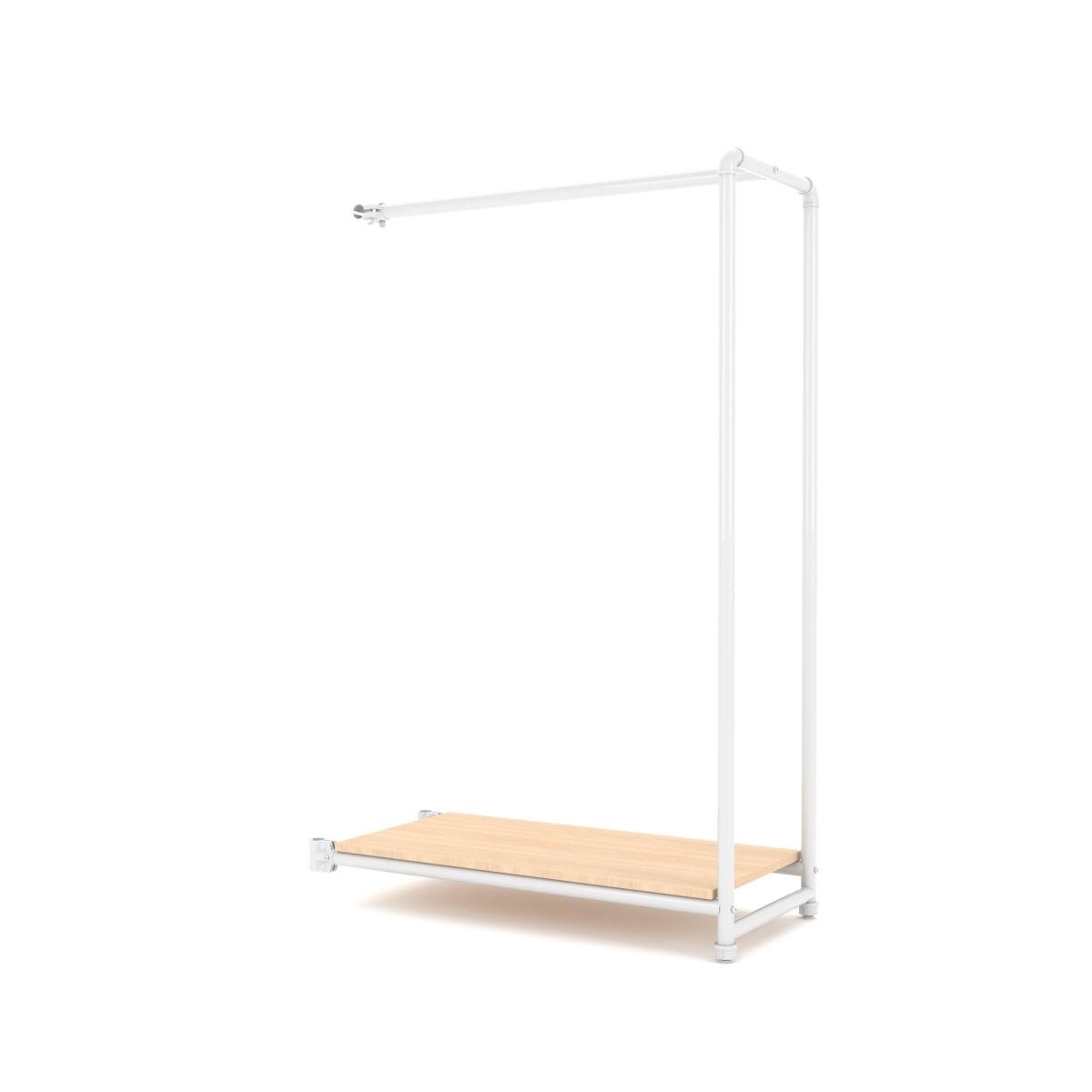PSETGHRFSWOK Pipeline Etagere Add-On Hang Fold Attachment - Gloss White Rack with Raw Oak Wood Grain Shelves