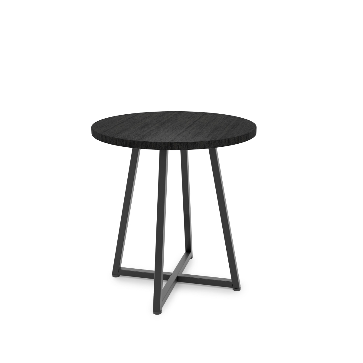 APRTMMAB 24.37 in. Aspect Round Retail Display Tables - Medium Round Table - Matte Black Frame with Black Woodgrain Top