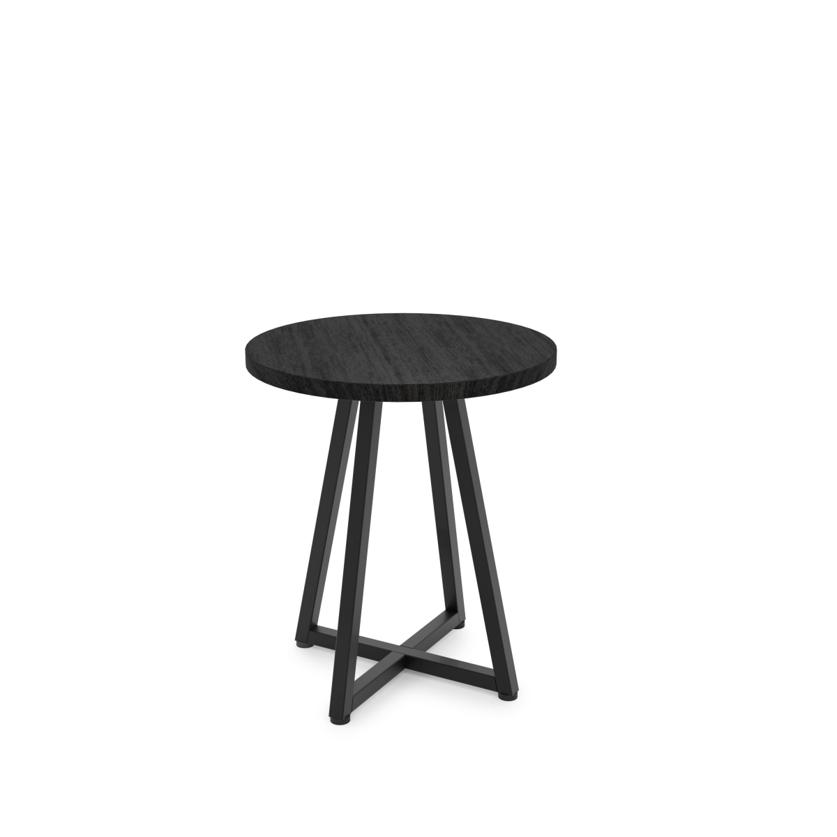 APRTSMAB 18.5 in. Aspect Round Retail Display Tables - Small Round Table - Matte Black Frame with Black Woodgrain Top