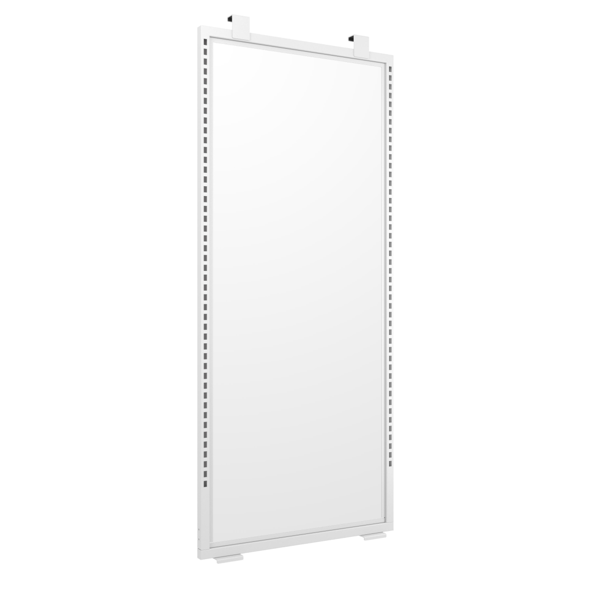 APAFCPW 24 x 1 x 54.015 in. Aspect Center Panel Retail Display with Slotted Uprights - Gloss White Frame with Frosted Acrylic Panel