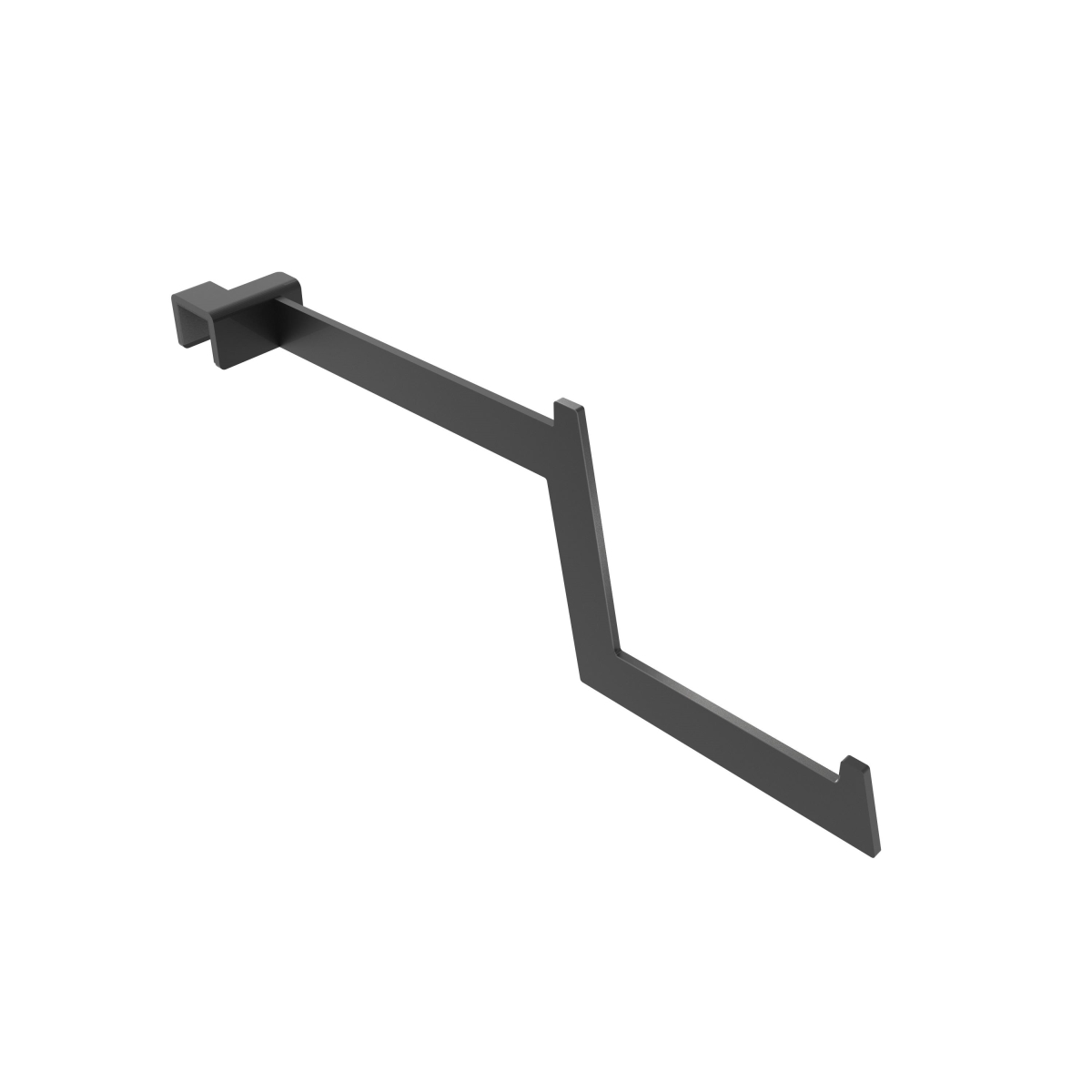 APGNMAB 14.031 in. Aspect Retail Display Saddle Mount Gooseneck Faceout - Matte Black