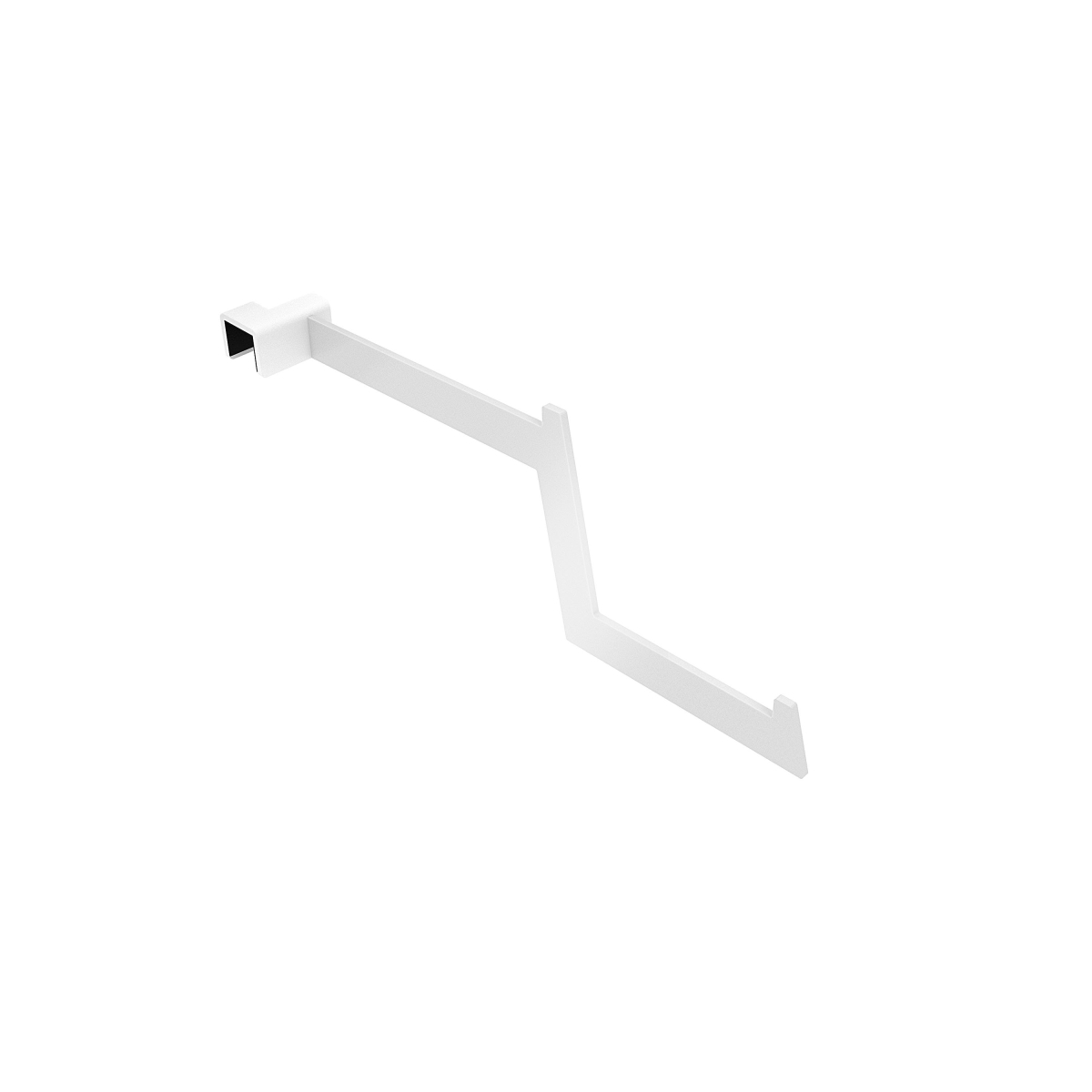 APGNW 14.031 in. Aspect Retail Display Saddle Mount Gooseneck Faceout - Gloss White