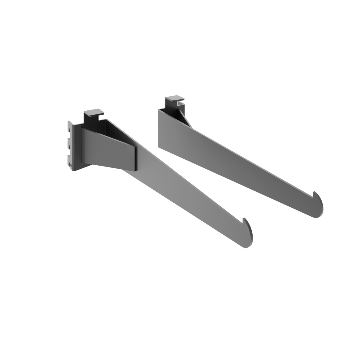 APSLFKBMAB 14.17 in. Aspect Wood Shelf Retail Display Bracket Set - Matte Black