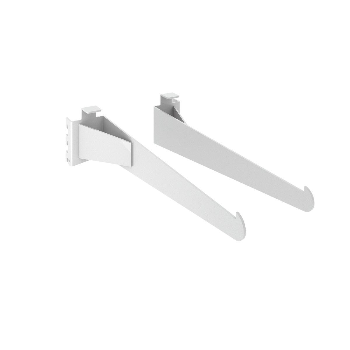 APSLFKBW 14.17 in. Aspect Wood Shelf Retail Display Bracket Set - Gloss White