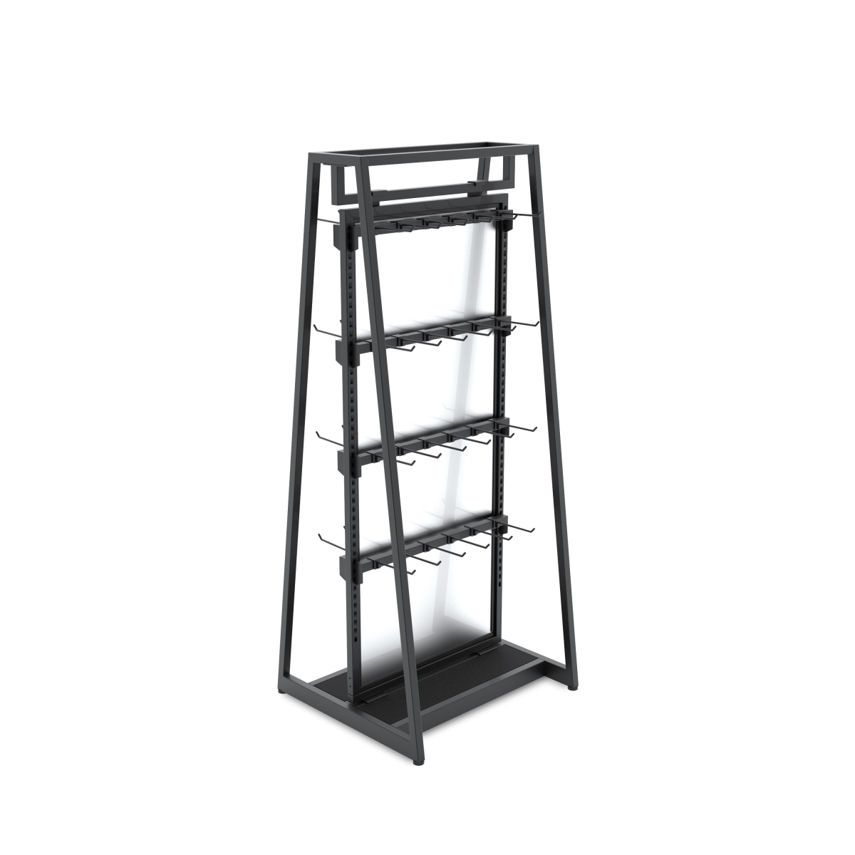 APA24KIT4B 24 in. Aspect Floor Merchandiser with Display Hooks - Kit 4