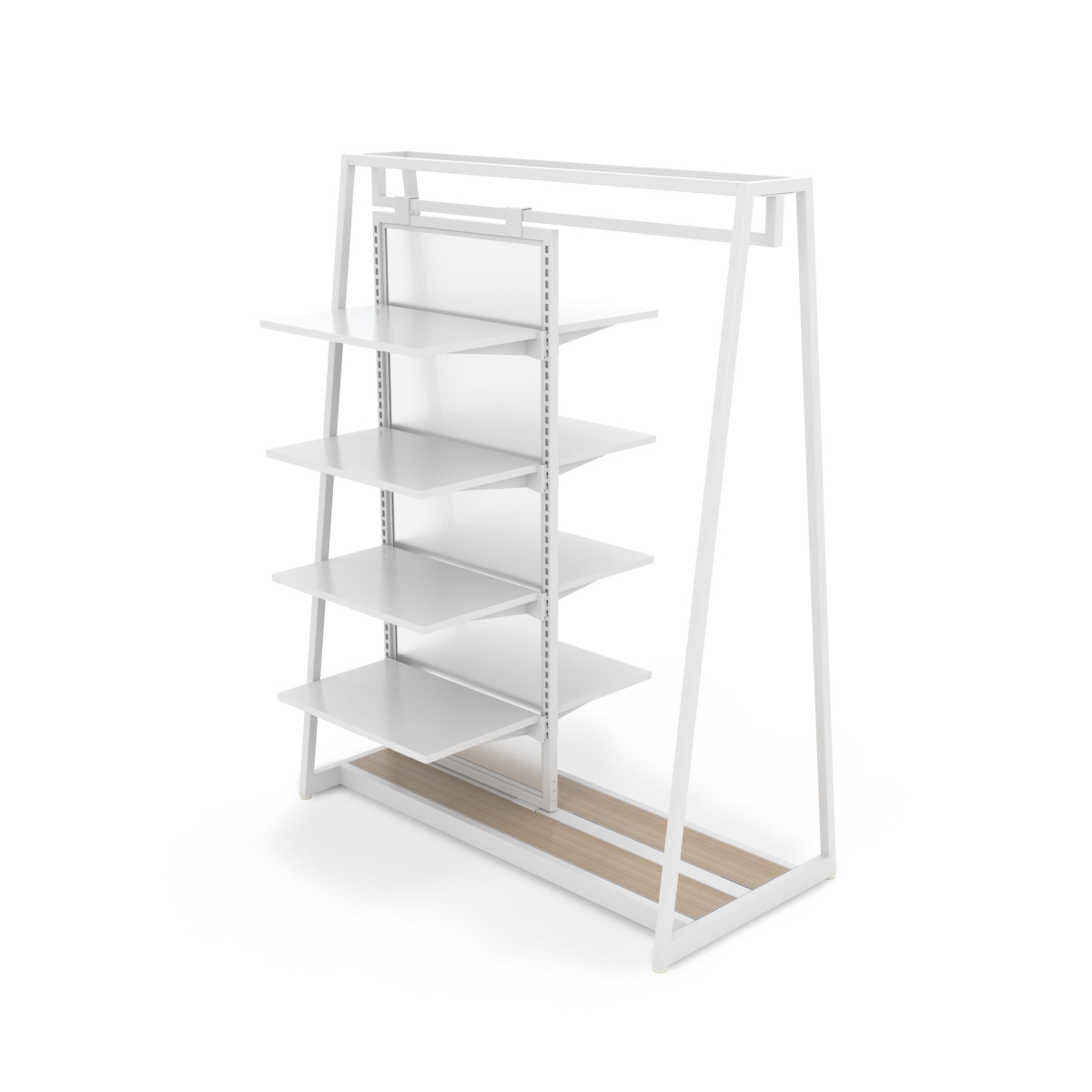 APA48KIT2W 48 in. Aspect Floor Merchandiser with Hanging & Shelving - Kit 2 - Gloss White