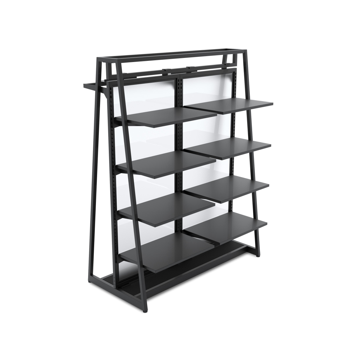 APA48KIT3B 48 in. Aspect Floor Merchandiser with High-Capacity Hanging & Shelving - Kit 3 - Matte Black