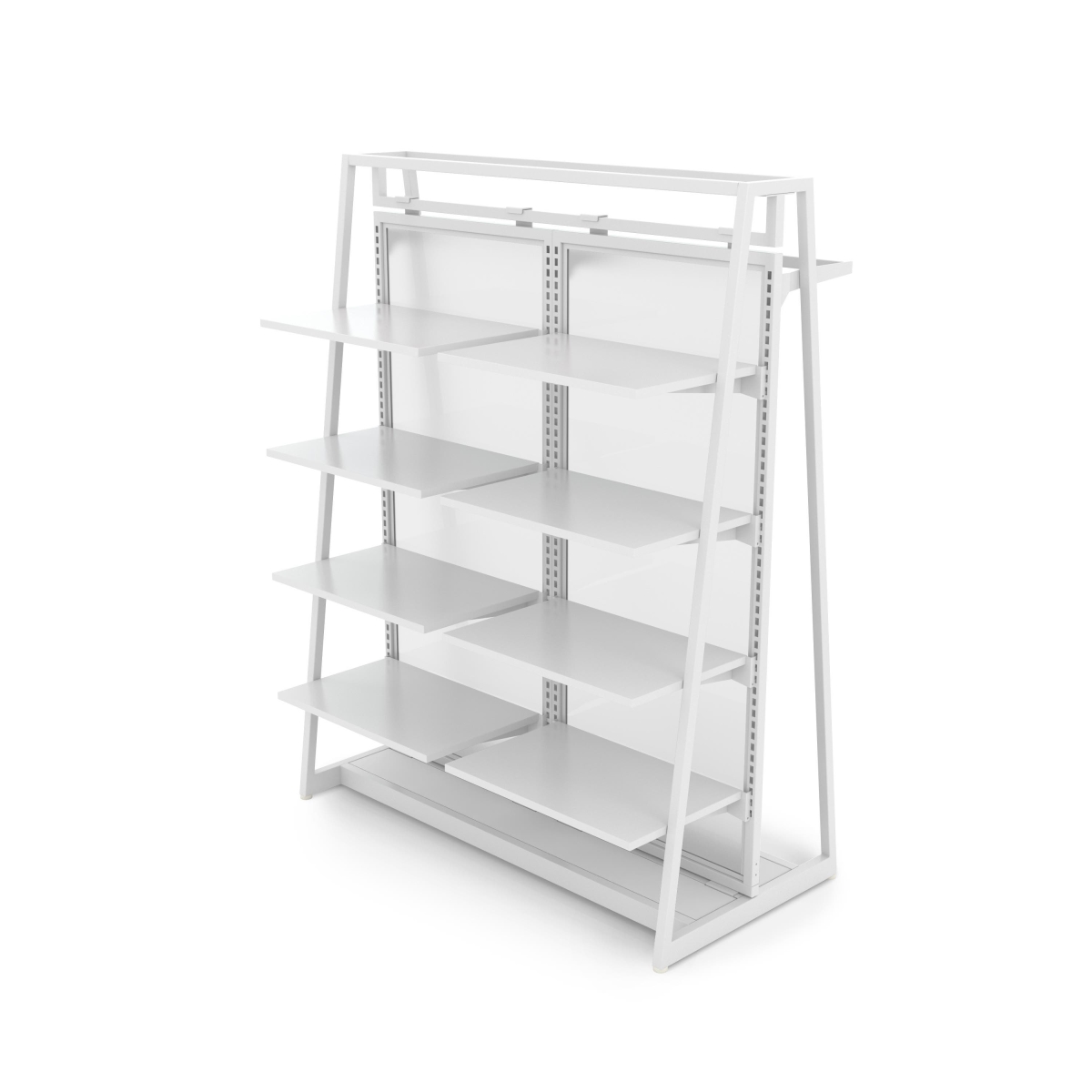 APA48KIT3W 48 in. Aspect Floor Merchandiser with High-Capacity Hanging & Shelving - Kit 3 - Gloss White