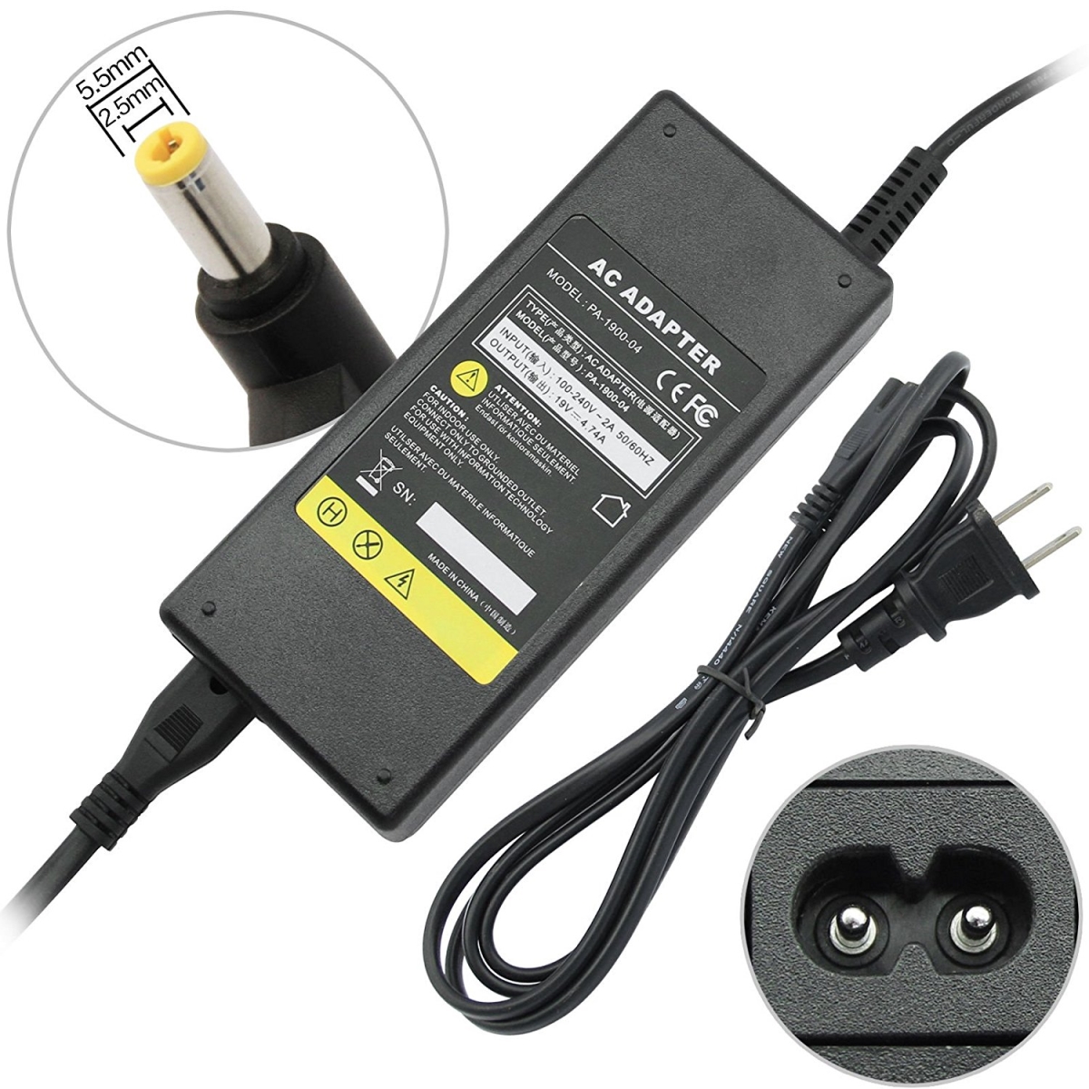 Picture of eReplacements 36001646 AC Adapter for Lenovo ThinkPad Laptop Models