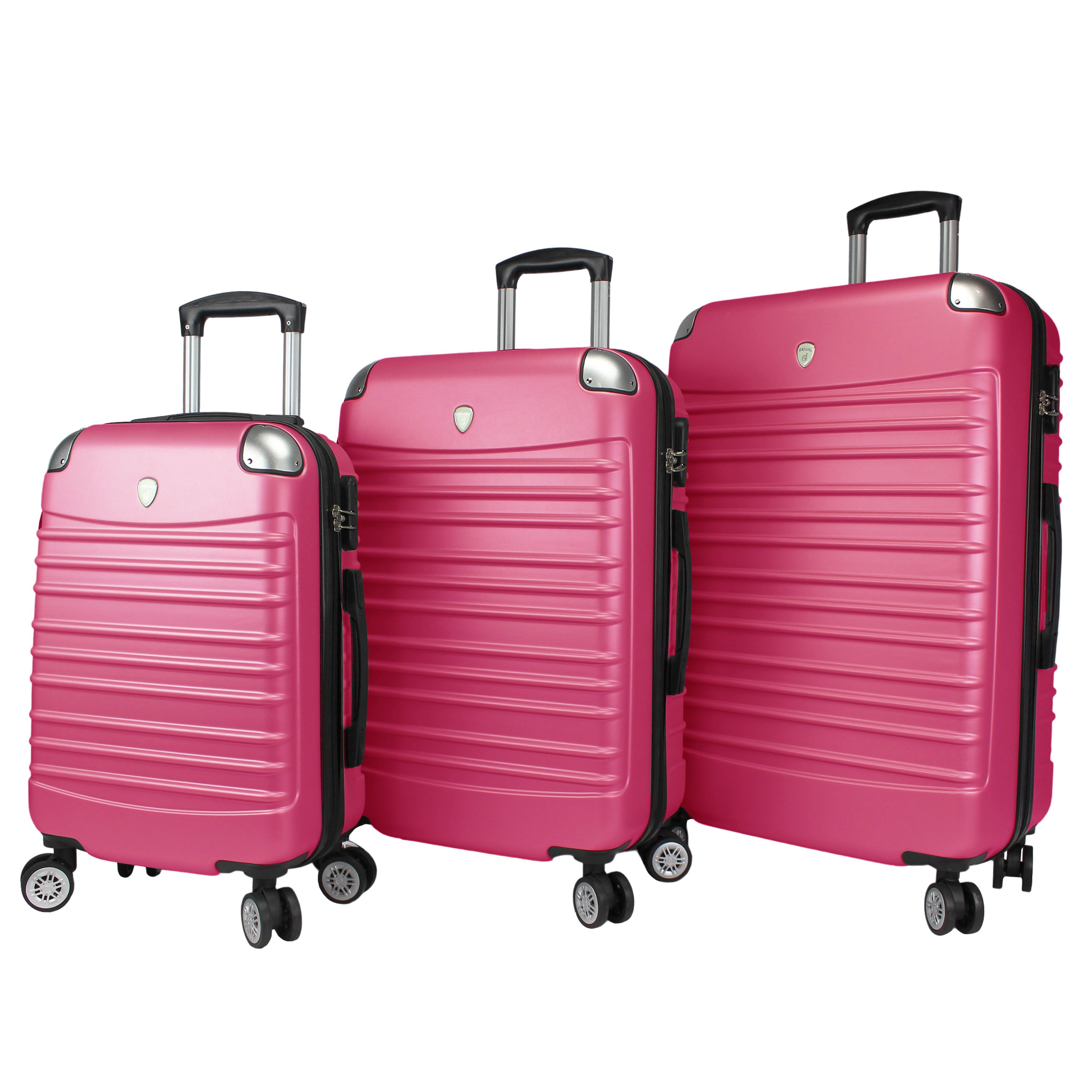 Picture of Dejuno 25DJ-610-PINK Impact Hardside Spinner Luggage Set - Pink&#44; 3 Piece