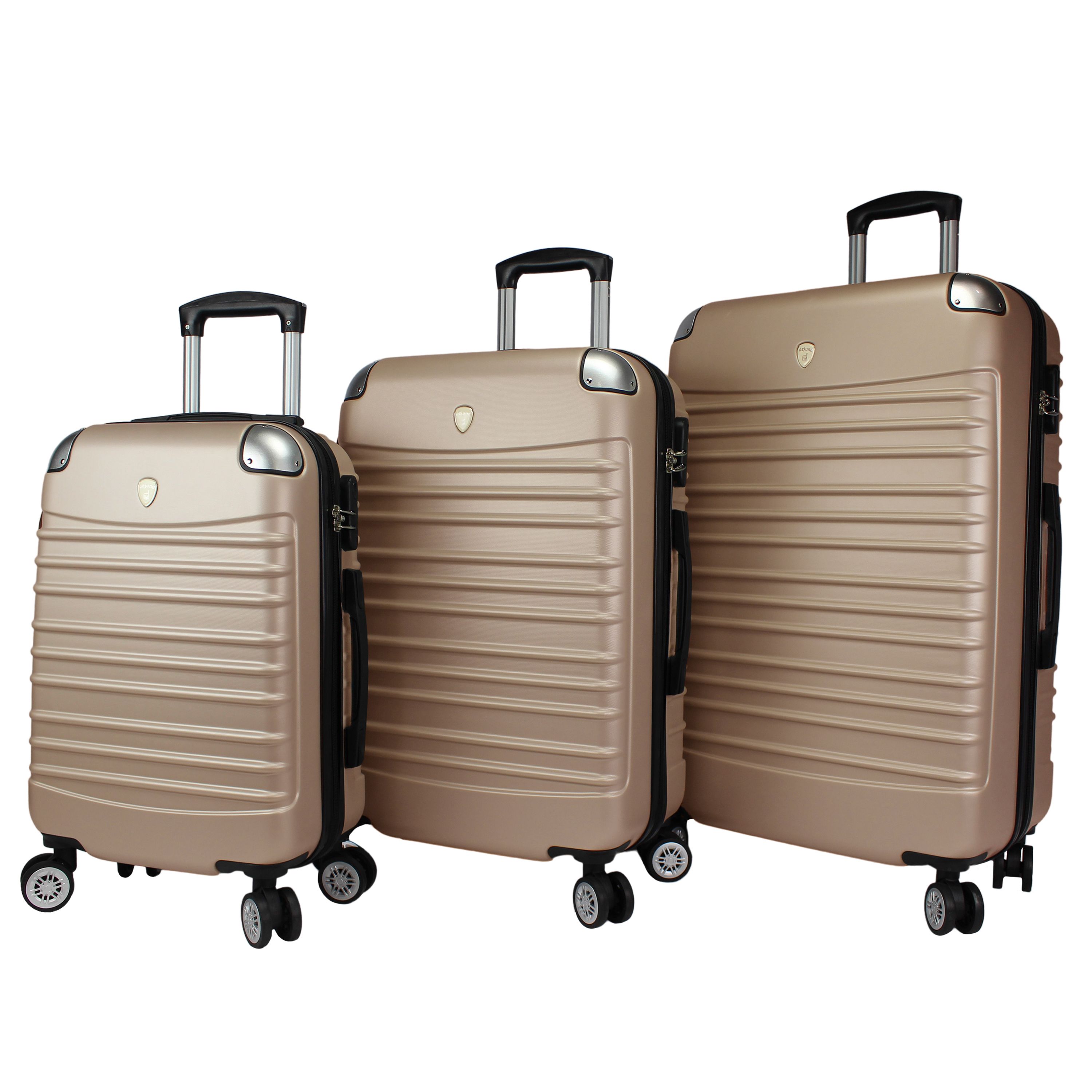 Picture of Dejuno 25DJ-610-CHAMPAGNE Impact Hardside Spinner Luggage Set - Champagne, 3 Piece