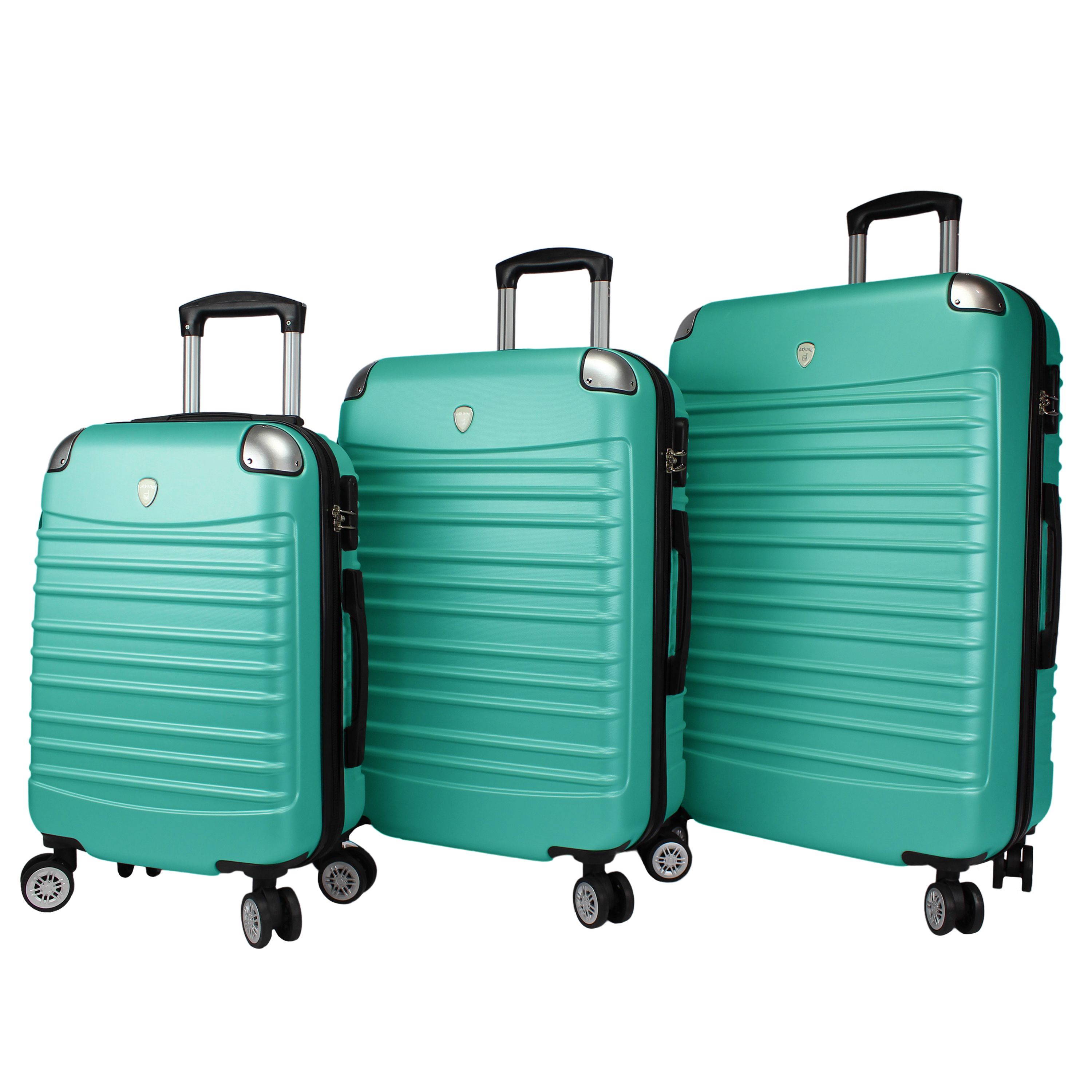 Picture of Dejuno 25DJ-610-GREEN Impact Hardside Spinner Luggage Set - Green&#44; 3 Piece