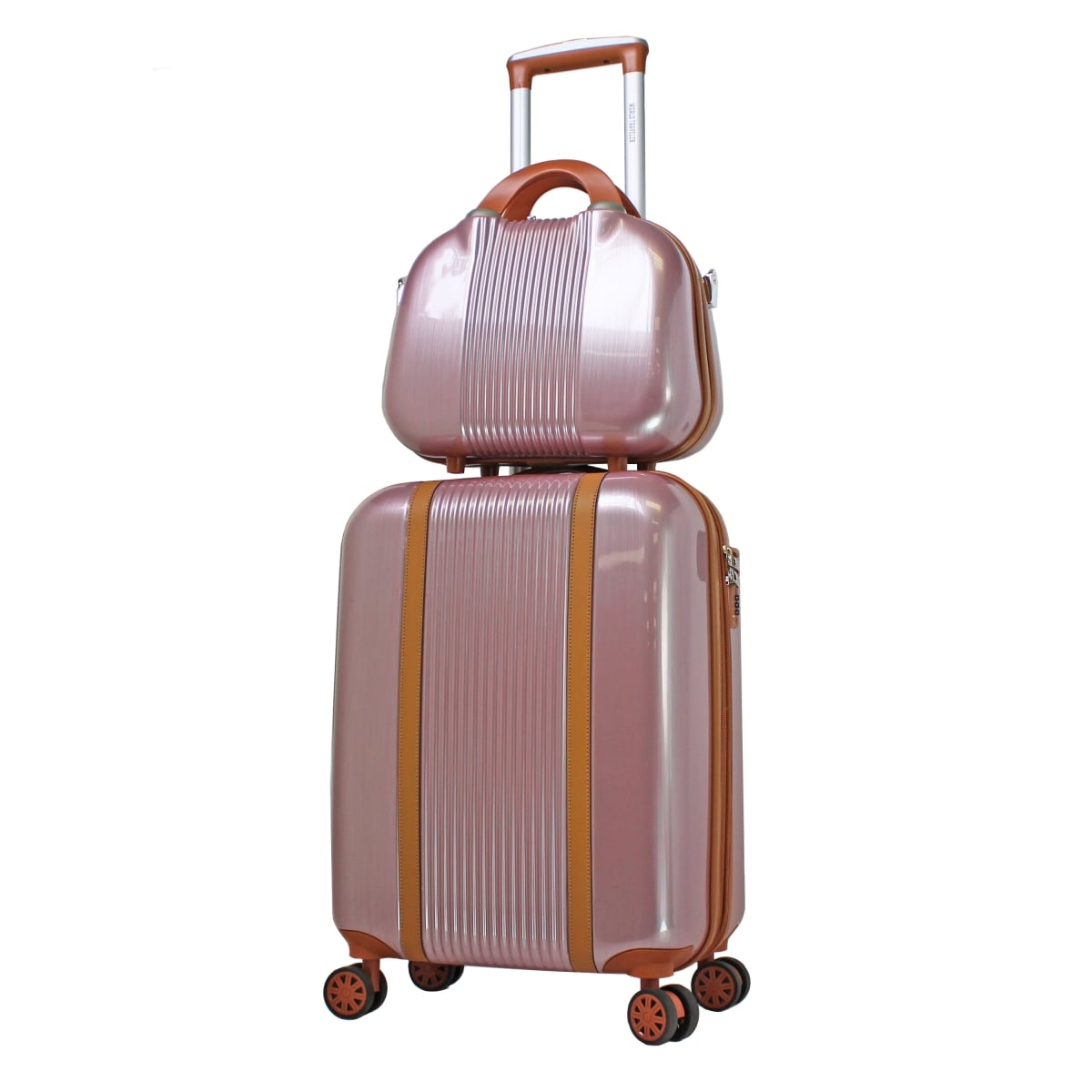 2 Piece Classique Lightweight Spinner Luggage Set - Rose Gold