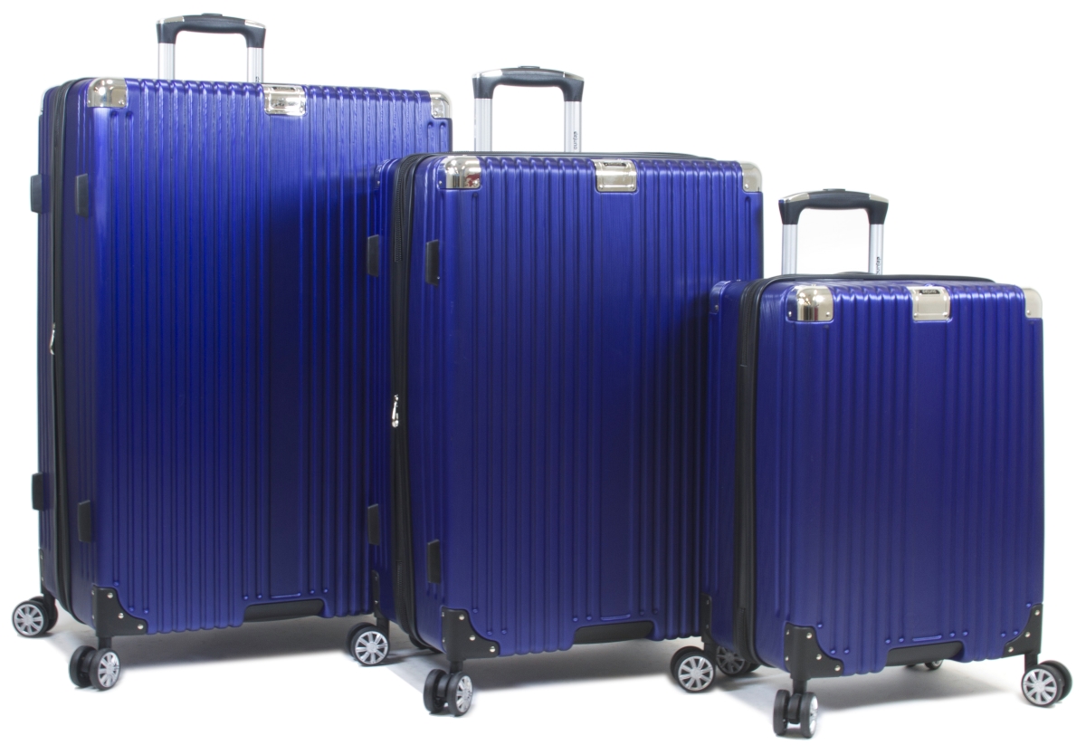 Picture of Dejuno 25DJ-8276-NAVY Moda Scratch Resistant Hardside Spinner Luggage Set&#44; Navy - 3 Piece