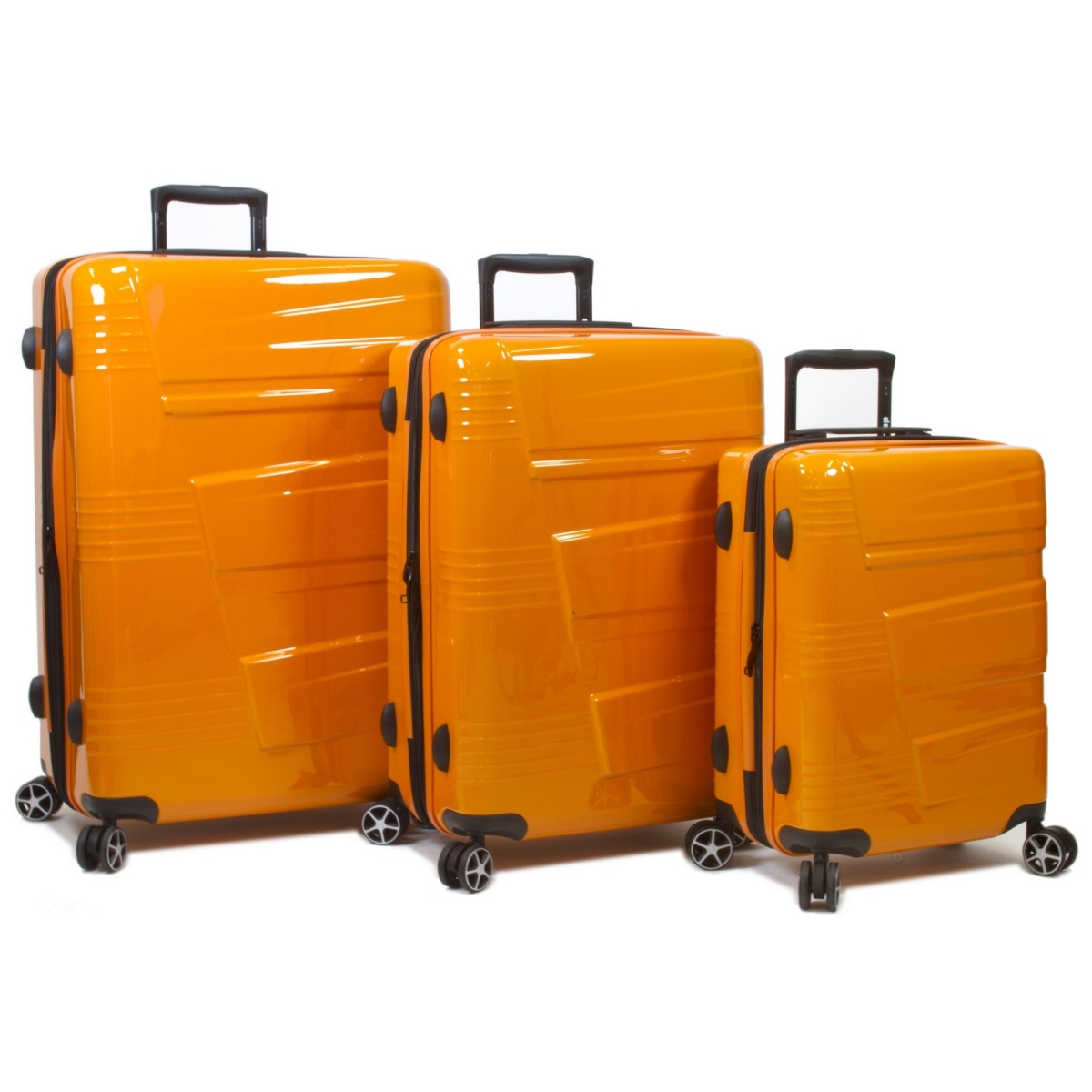Picture of Dejuno 1909DJ-ORANGE Lumos Hardside Expandable Spinner Luggage Set&#44; Orange - 3 Piece