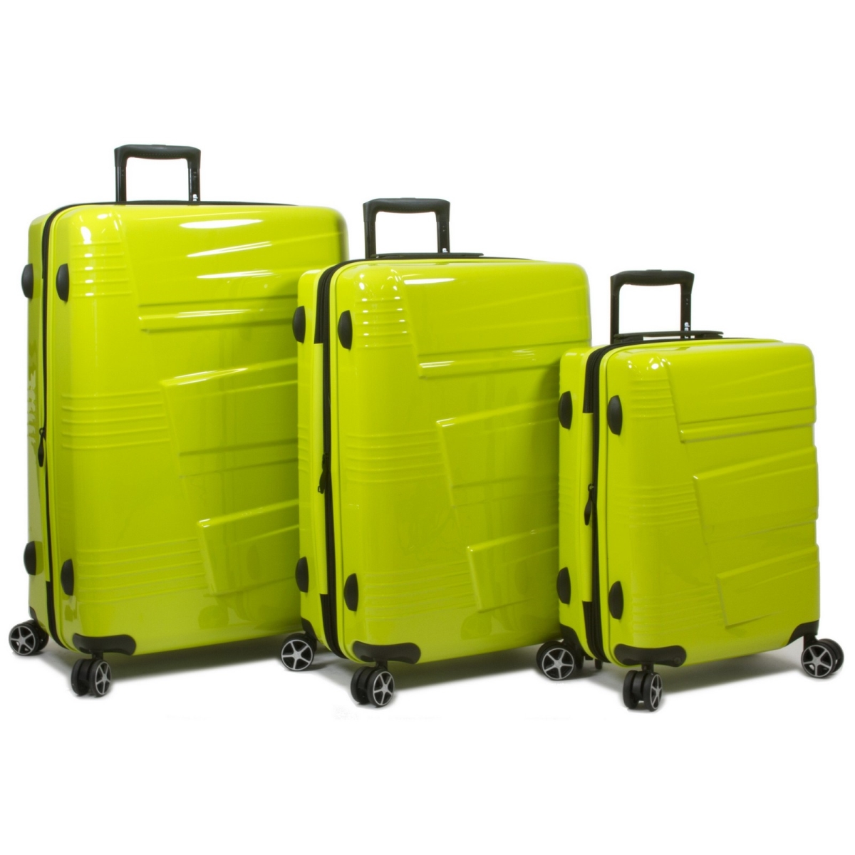 Picture of Dejuno 1909DJ-LIME Lumos Hardside Expandable Spinner Luggage Set&#44; Lime - 3 Piece
