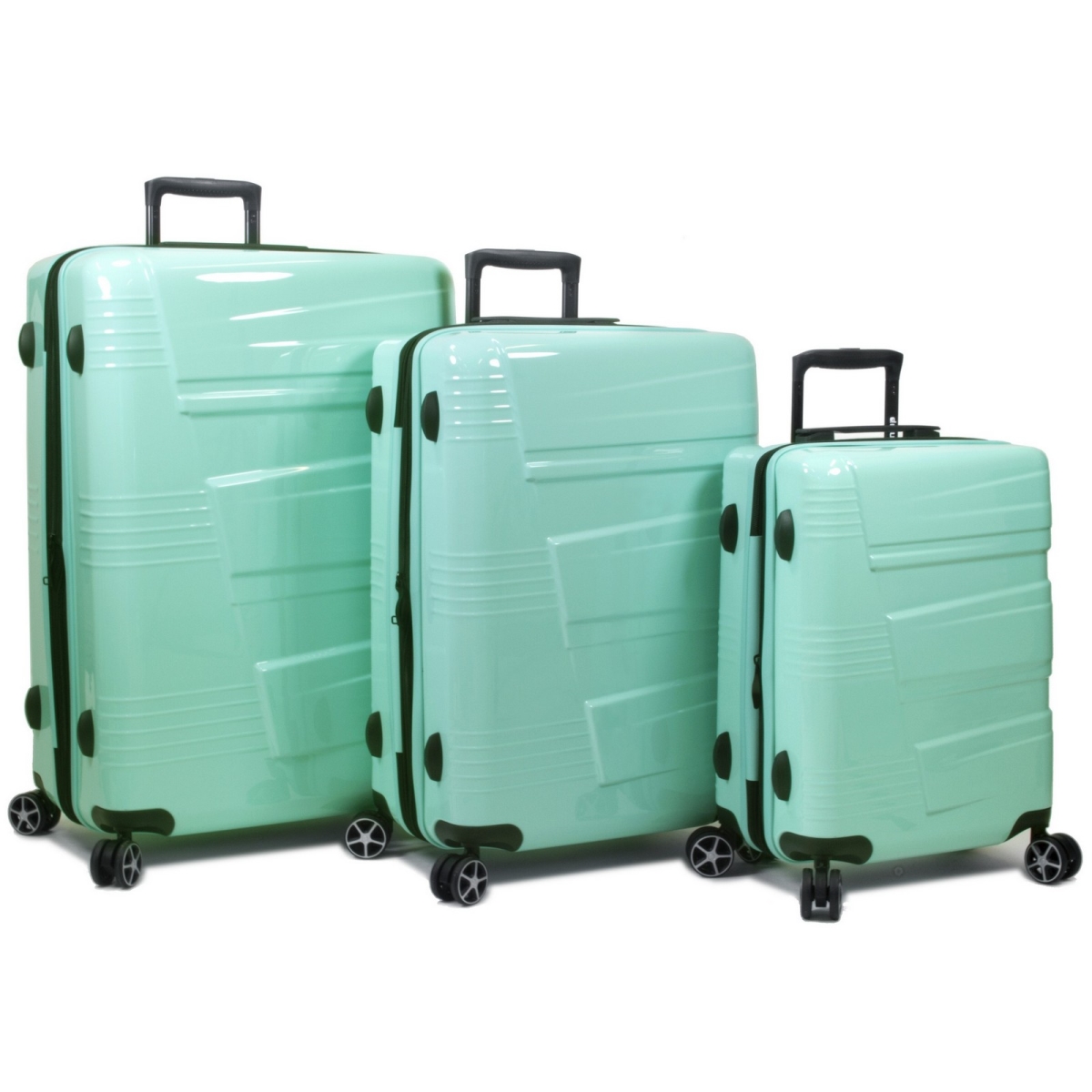Picture of Dejuno 1909DJ-SKY BLUE Lumos Hardside Expandable Spinner Luggage Set&#44; Sky Blue - 3 Piece