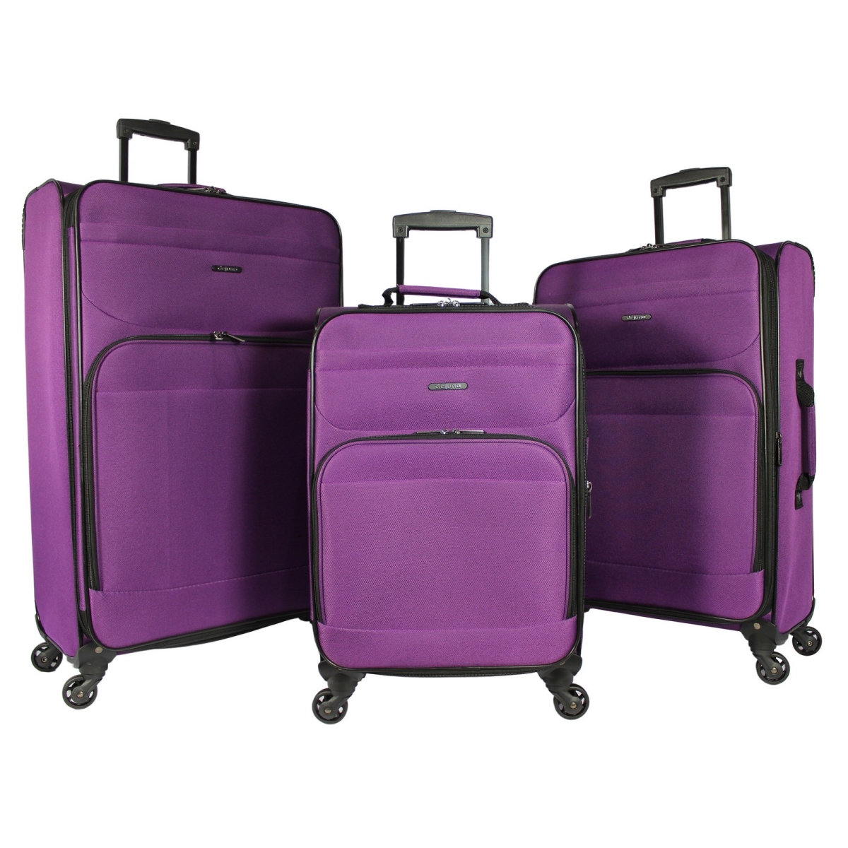Picture of Dejuno 252104DJ-PURPLE Lisbon Lightweight Expandable Spinner Luggage Set, Purple - 3 Piece