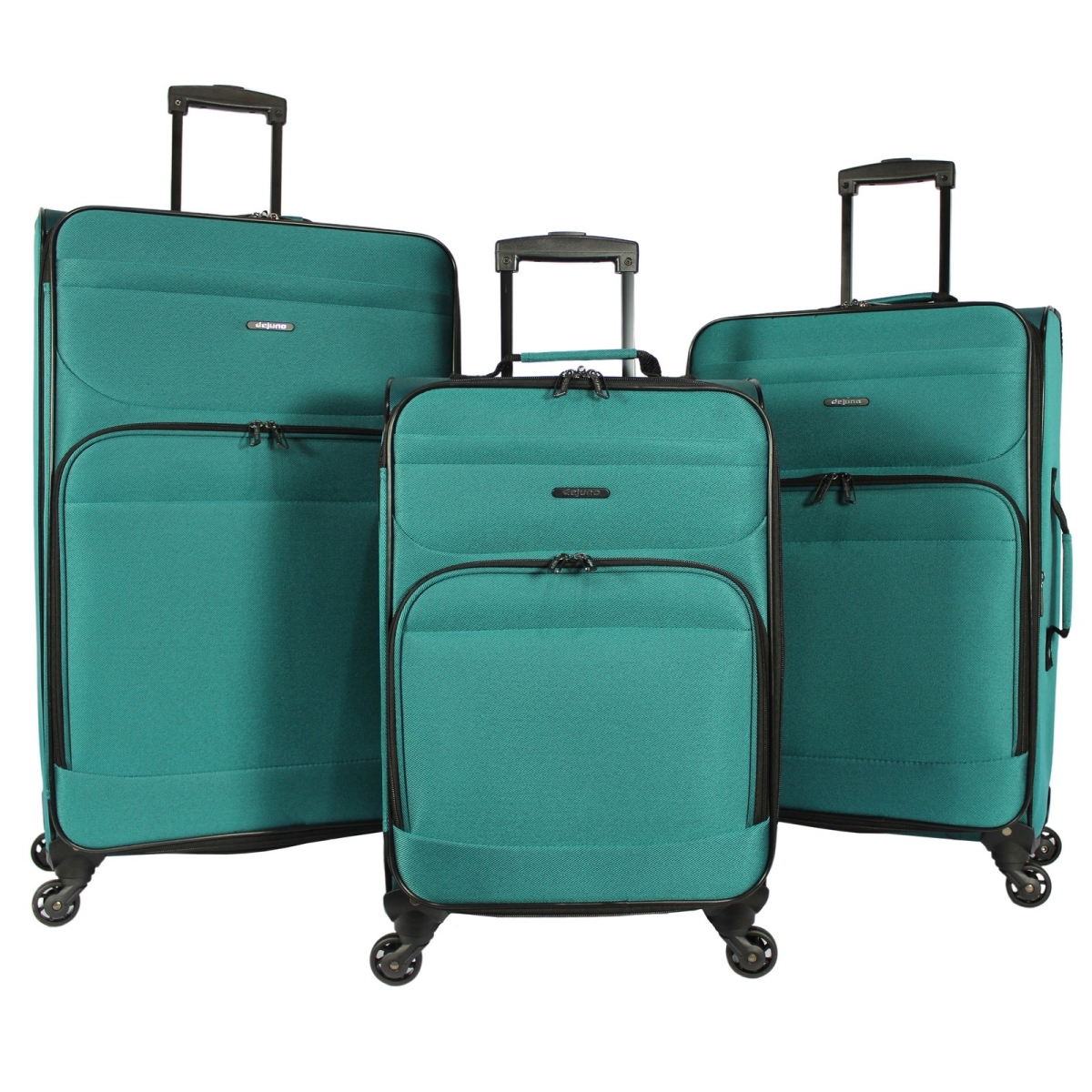 Picture of Dejuno 252104DJ-TEAL Lisbon Lightweight Expandable Spinner Luggage Set, Teal - 3 Piece