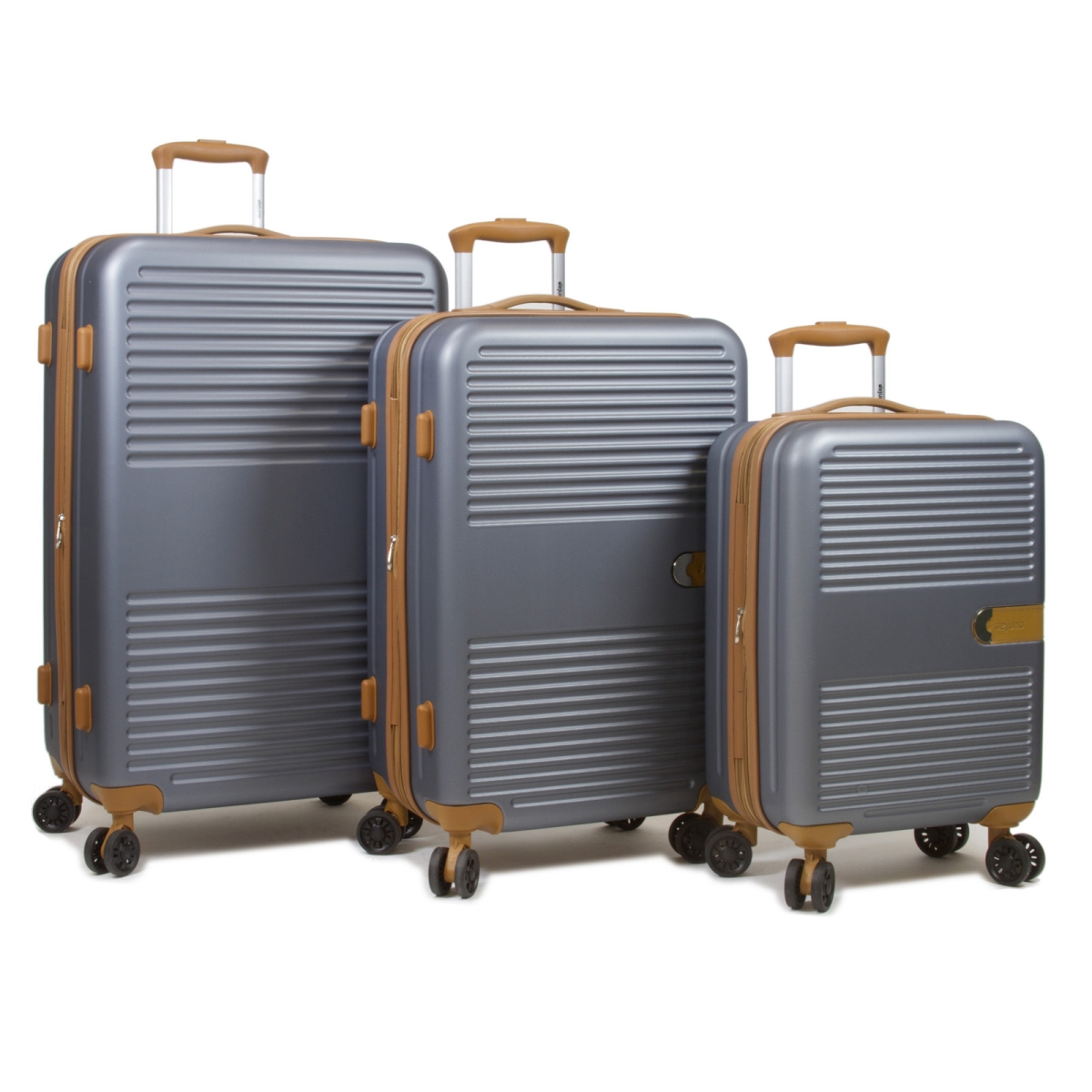 Picture of Dejuno 1911DJ-GREY Garland Hardside Spinner Luggage Set with USB Port&#44; Grey - 3 Piece