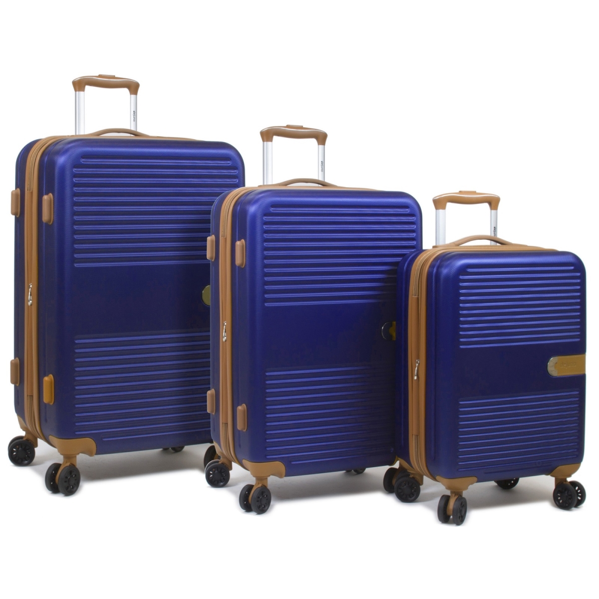 Picture of Dejuno 1911DJ-NAVY Garland Hardside Spinner Luggage Set with USB Port&#44; Navy - 3 Piece