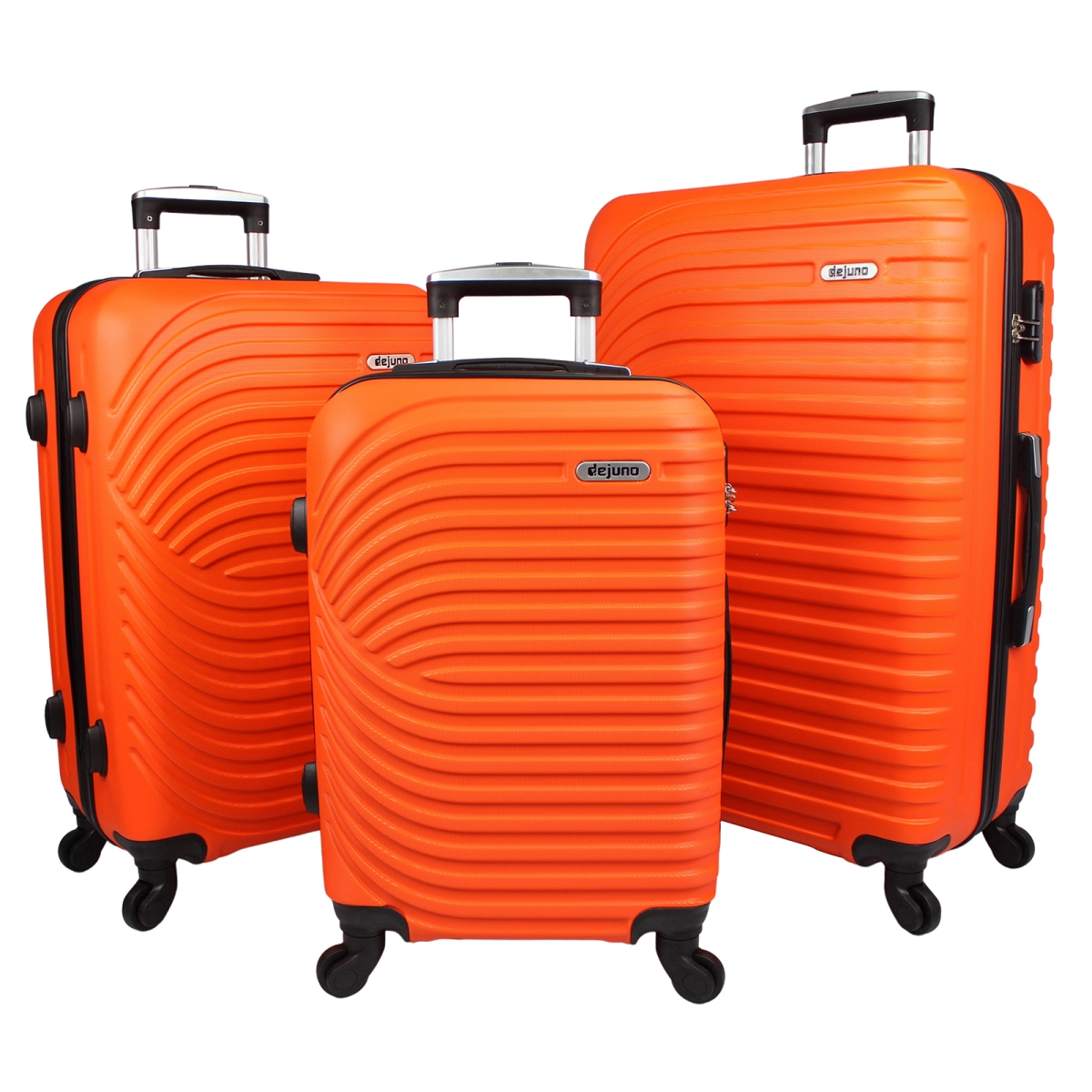 Picture of Dejuno 252007DJ-ORANGE Dejuno Craft Hardside 3-Piece Spinner Luggage Set - Orange