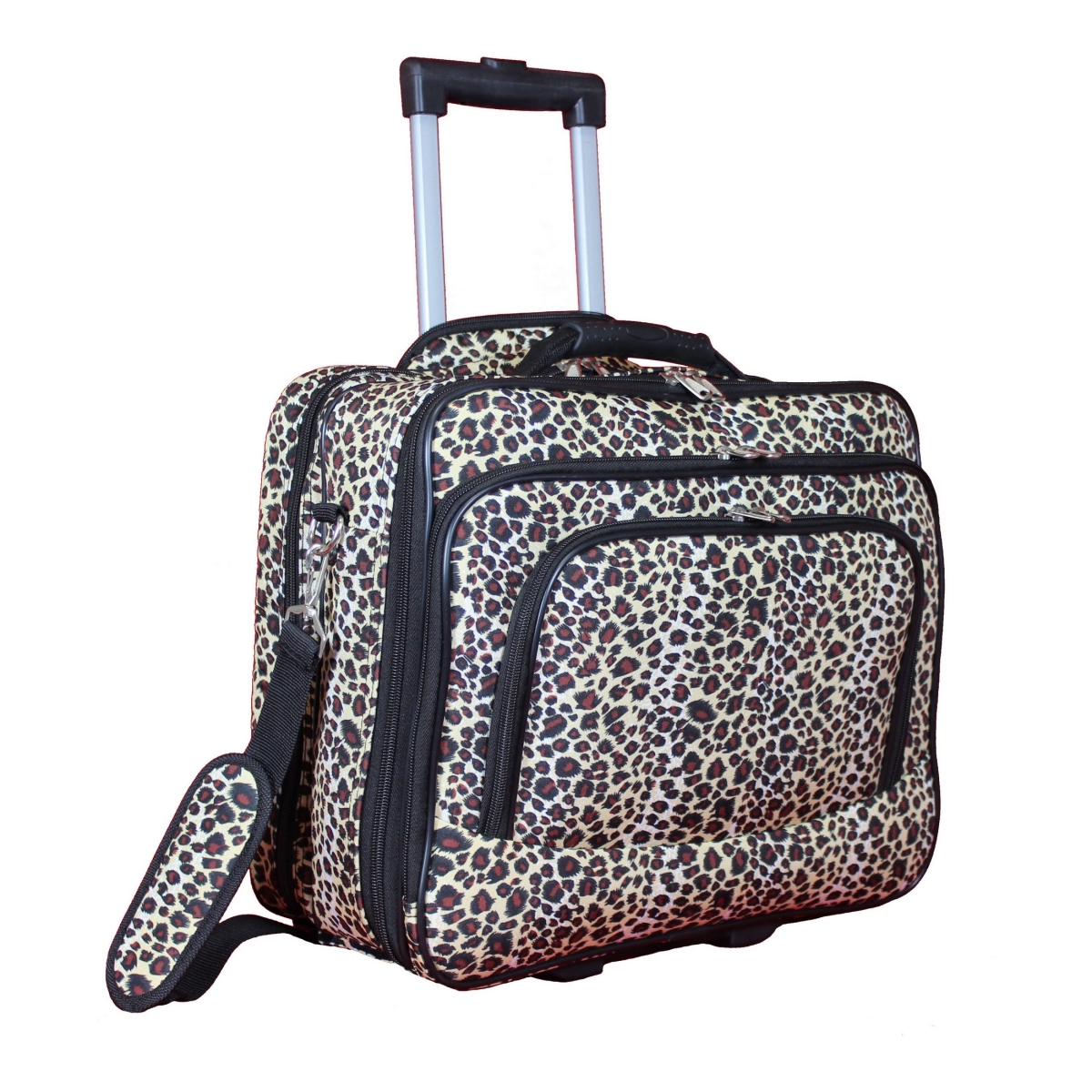 Picture of World Traveler 812013-168 World Traveler Rolling 17-inch Laptop Case - Leopard