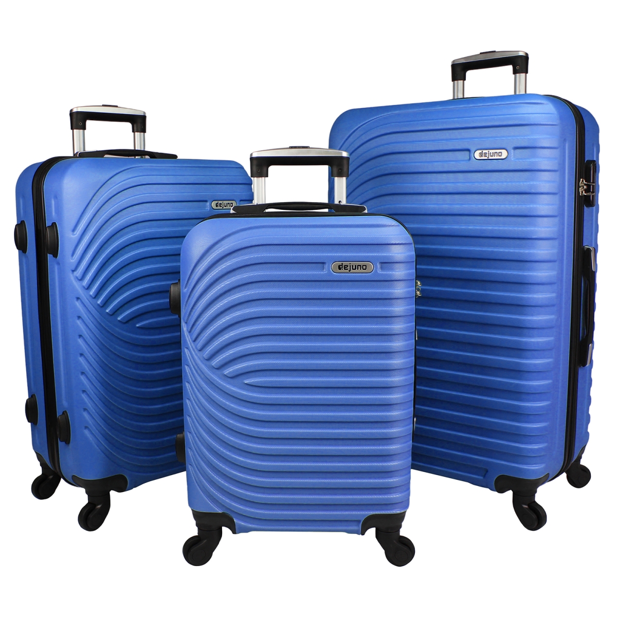 Picture of Dejuno 252007DJ-BLUE Dejuno Craft Hardside 3-Piece Spinner Luggage Set - Blue