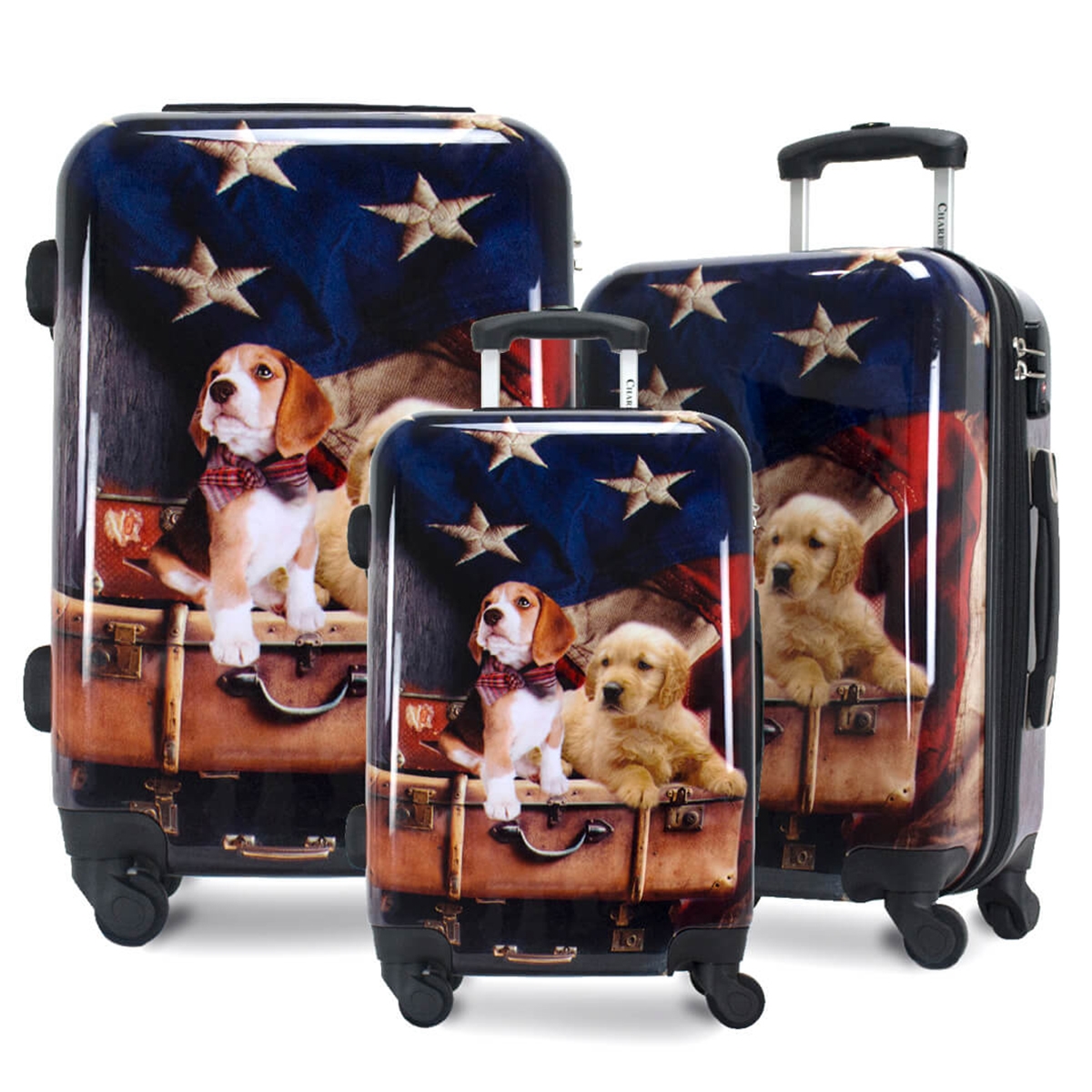 Picture of Chariot CHD-70 Chariot Freedom Pups 3-Piece Hardside Expandable Spinner Luggage Set