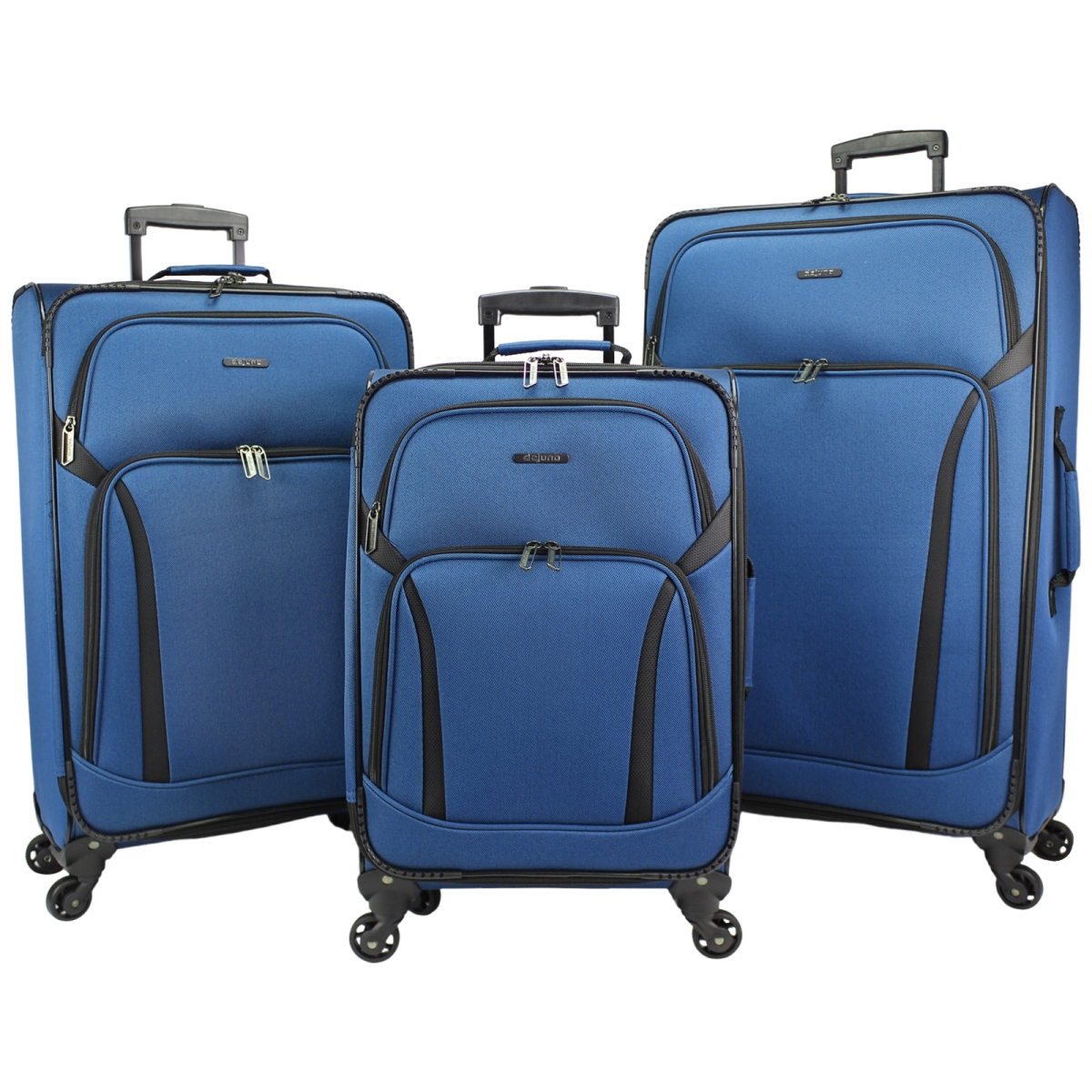 Picture of Dejuno 252102DJ-NAVY Dejuno Oslo 3-Piece Lightweight Expandable Spinner Luggage Set - Navy