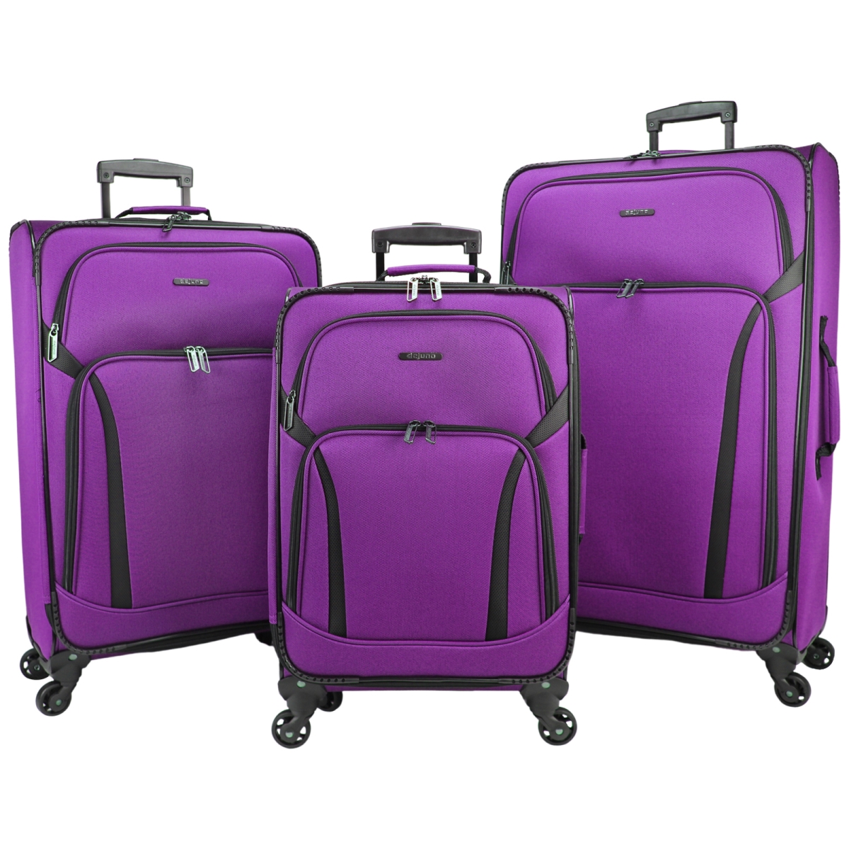 Picture of Dejuno 252102DJ-PURPLE Dejuno Oslo 3-Piece Lightweight Expandable Spinner Luggage Set - Purple