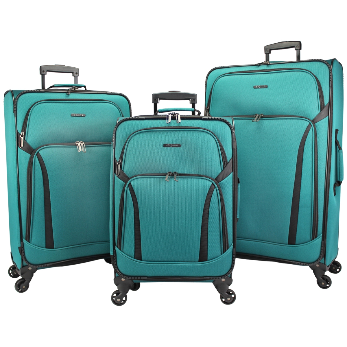 Picture of Dejuno 252102DJ-TEAL Dejuno Oslo 3-Piece Lightweight Expandable Spinner Luggage Set - Teal