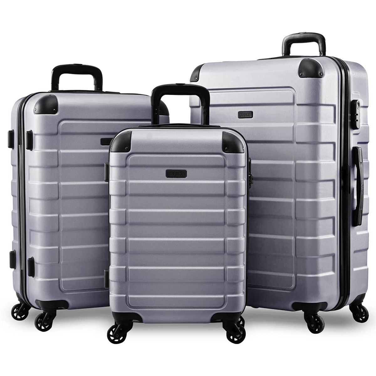 Picture of Hipack 25HP1903-SILVER Hipack Prime Hardside 3-Piece Spinner Luggage Set - Silver