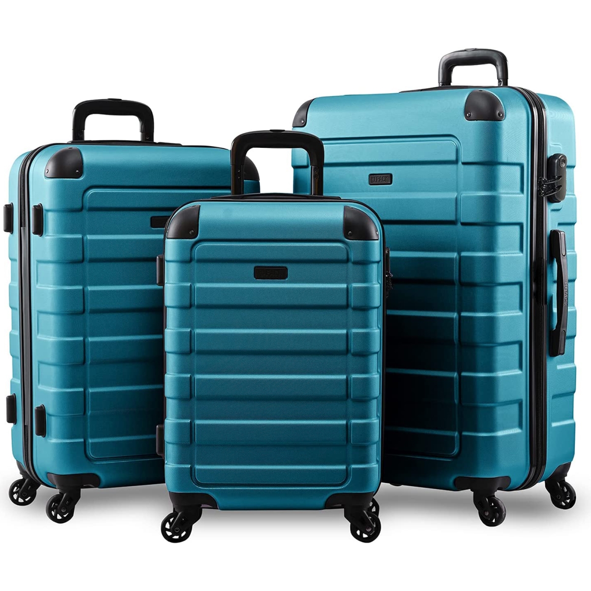 Picture of Hipack 25HP1903-TURQUOISE Hipack Prime Hardside 3-Piece Spinner Luggage Set - Turquoise