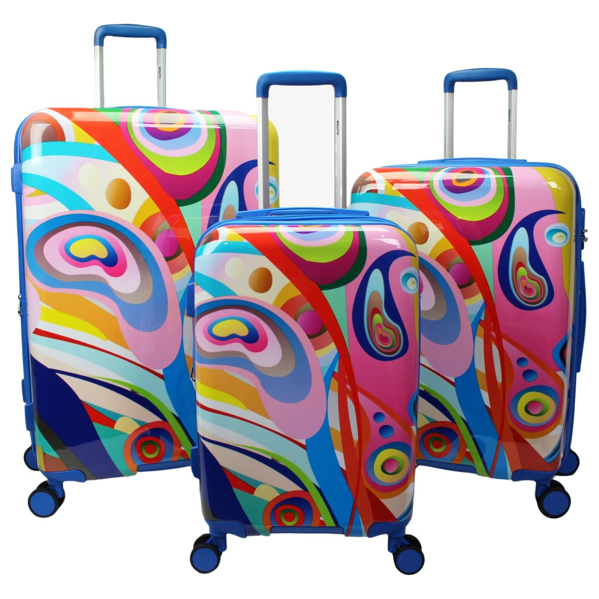 252305DJD-ART  Dejuno Art Hardside 3-Piece Expandable Spinner Luggage Set
