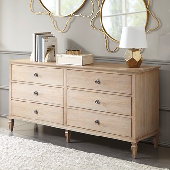 Madison Park  Victoria 6-Drawer Dresser, Light Natural