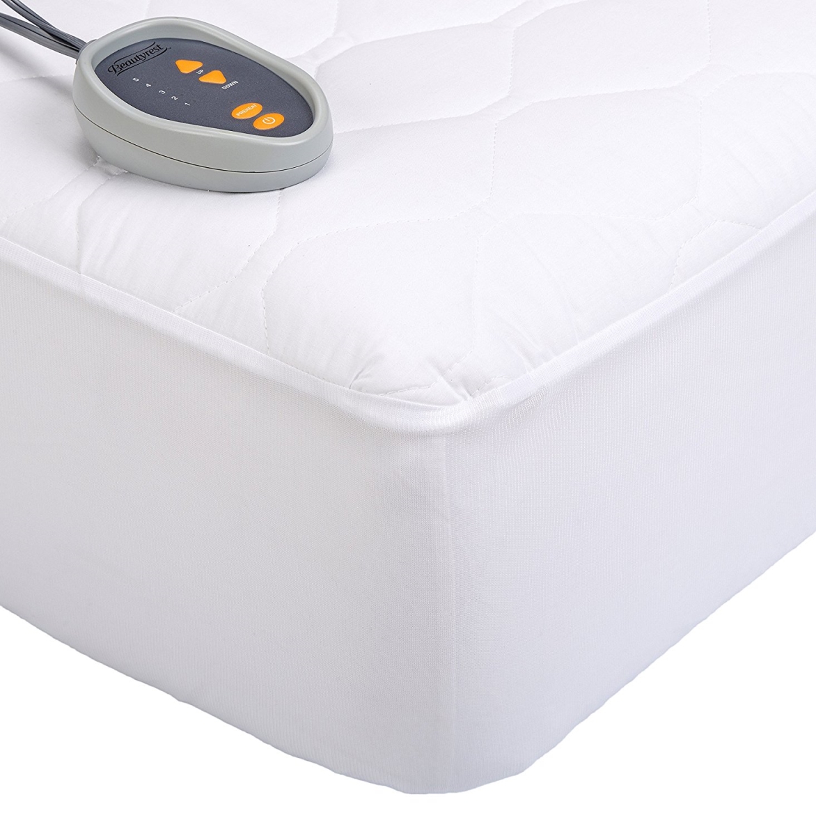 Picture of Beautyrest BR55-0198 Cotton Blend Heated Mattress Pad - Twin&#44; White