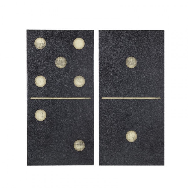 INK Plus IVY II95C-0072 Two Dominos Printed On Canvas, Black