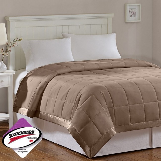 Windom Microfiber Down Alternative Blanket, Brown - Full & Queen